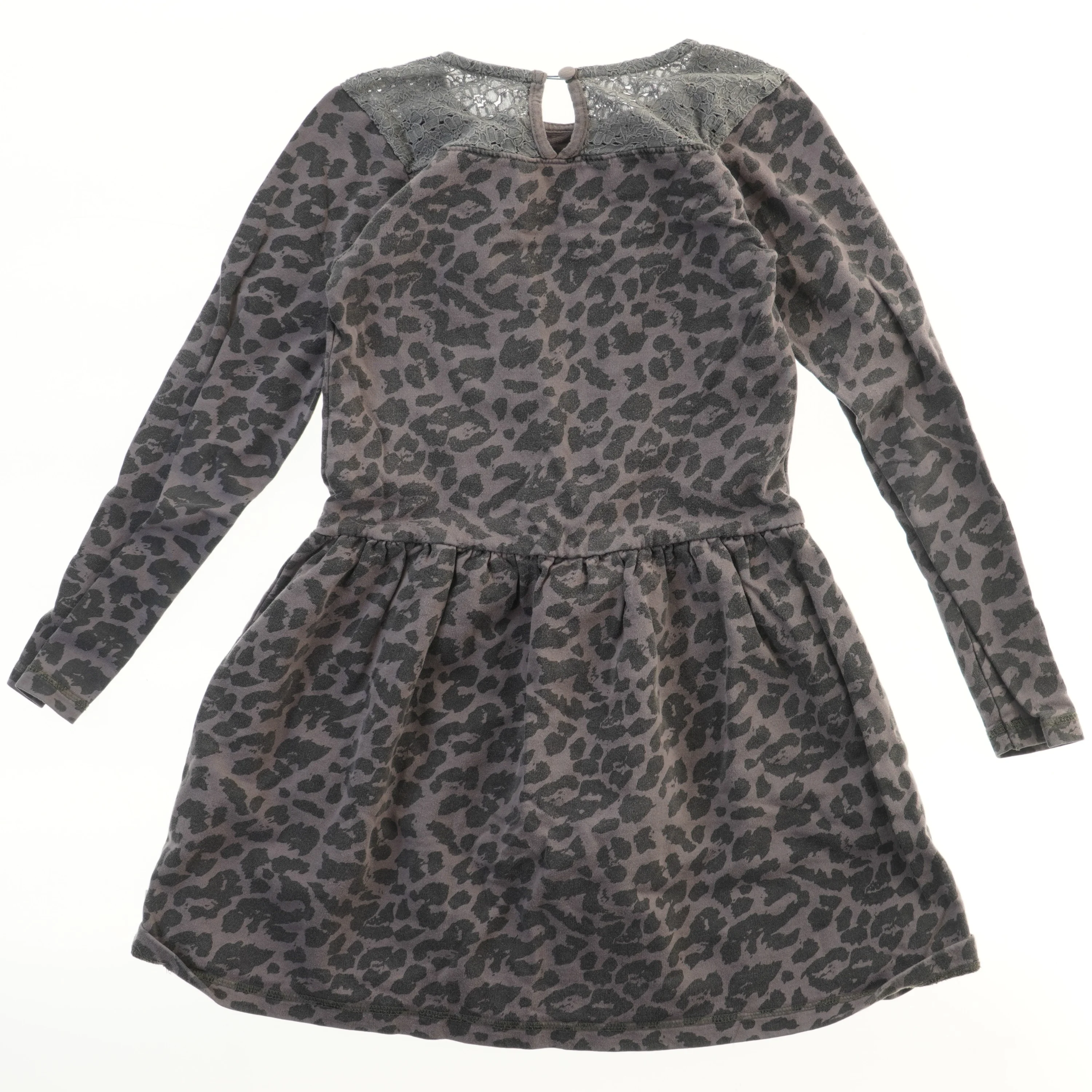 Langærmet leopardkjole (str. 134)