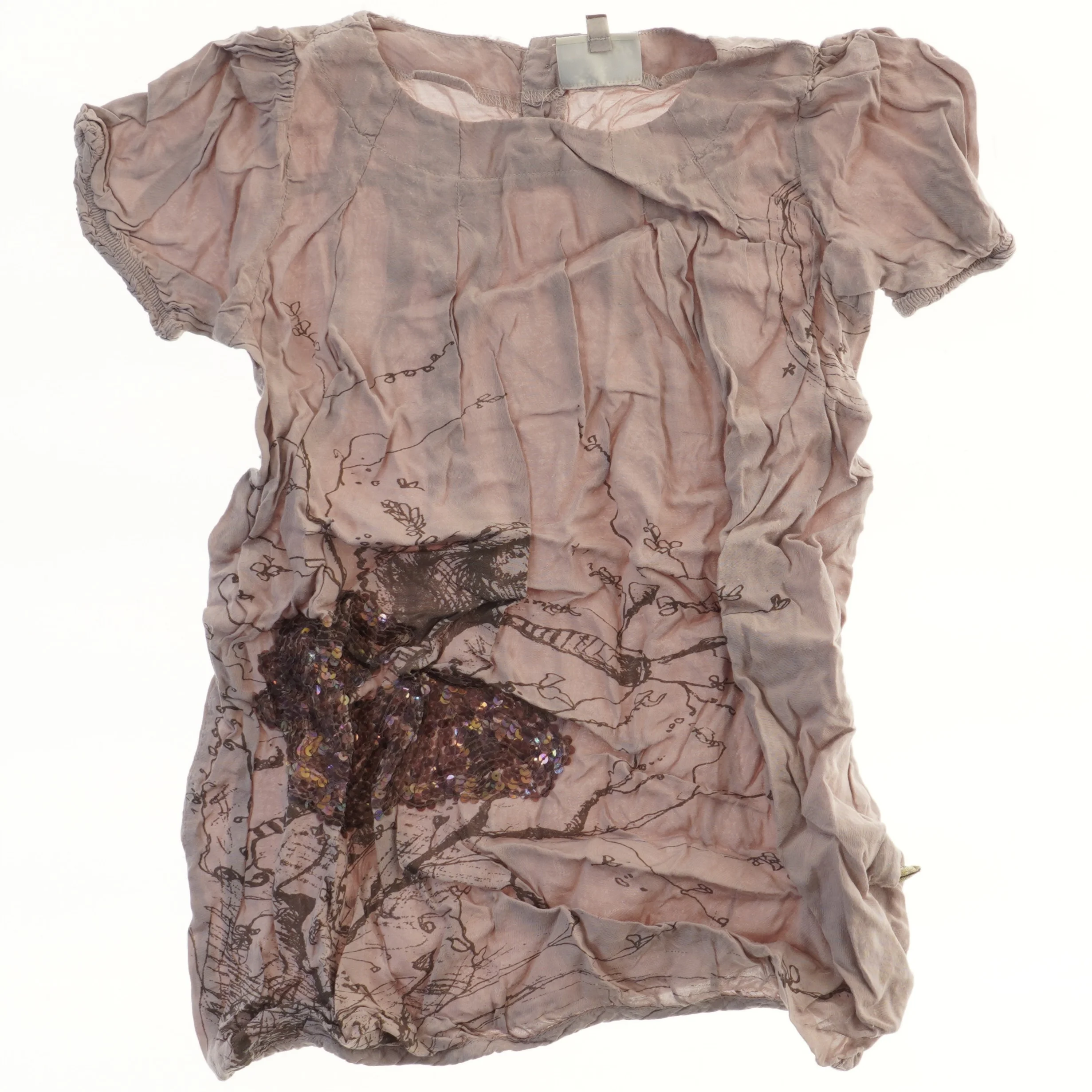 Kortærmet bluse med pailletter fra Pomp de Lux (str. 128)