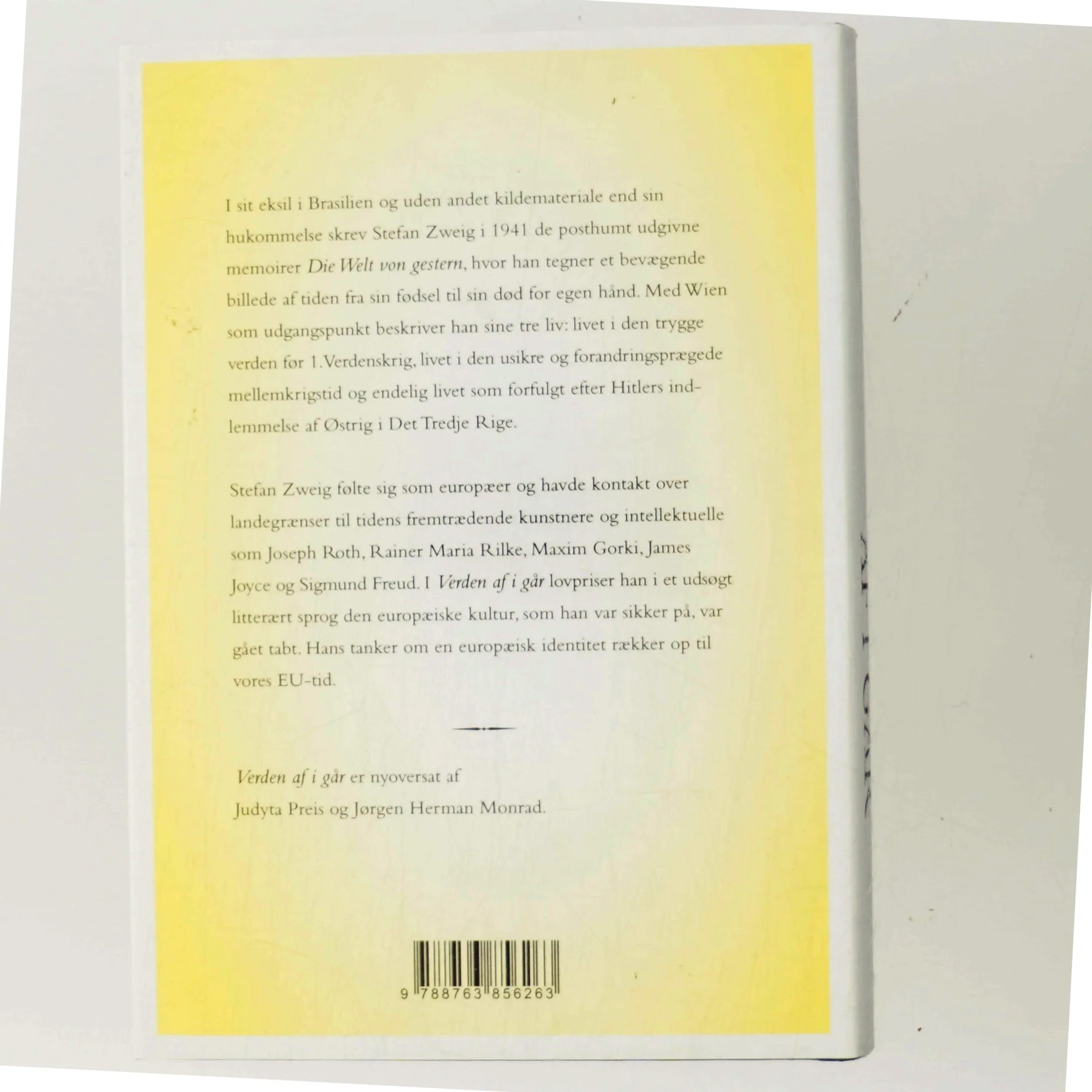 Verden af i går : en europæers erindringer (Ved Preis og Monrad) af Stefan Zweig (Bog)