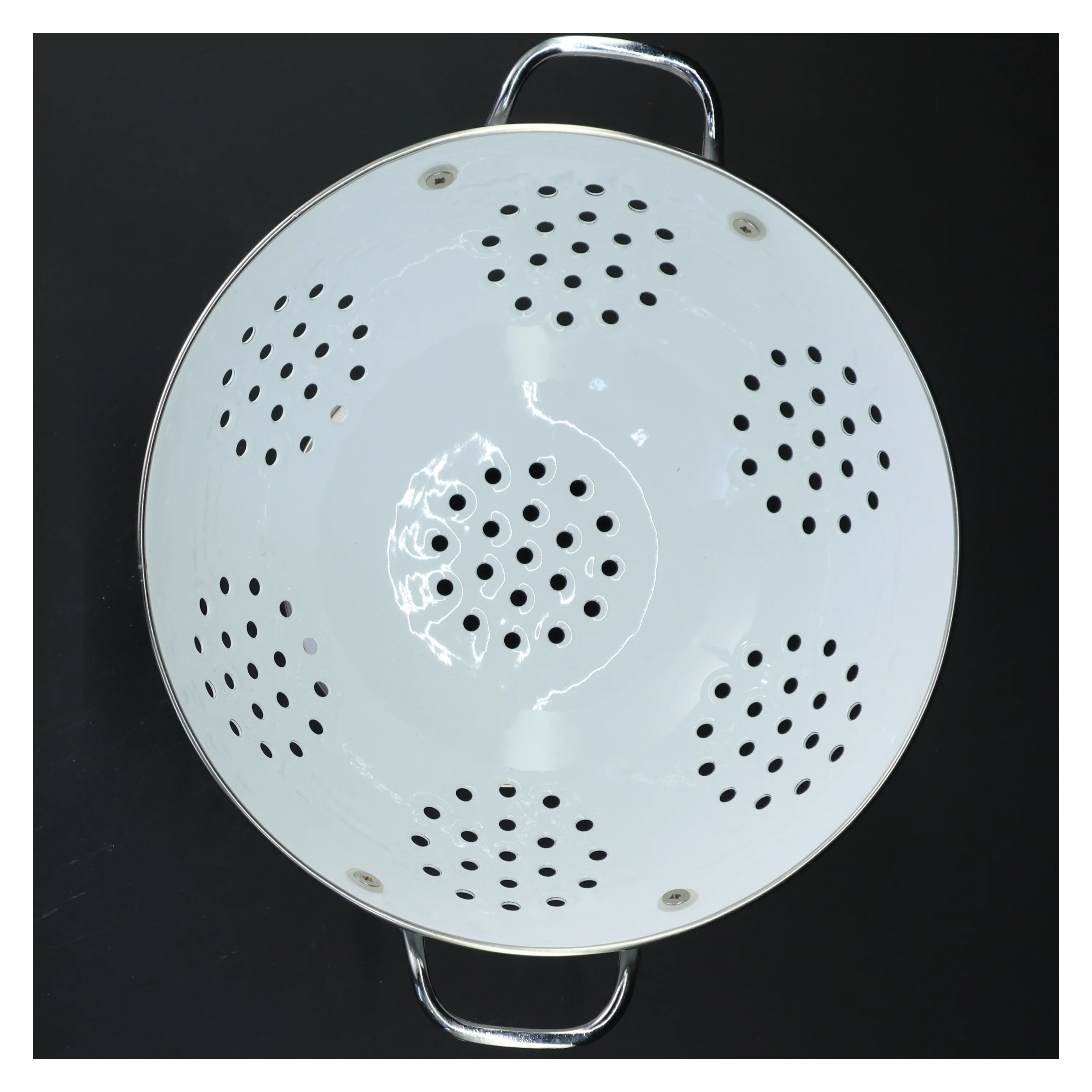 Hvid metalsigte (str. Ø 22x12,5 cm)