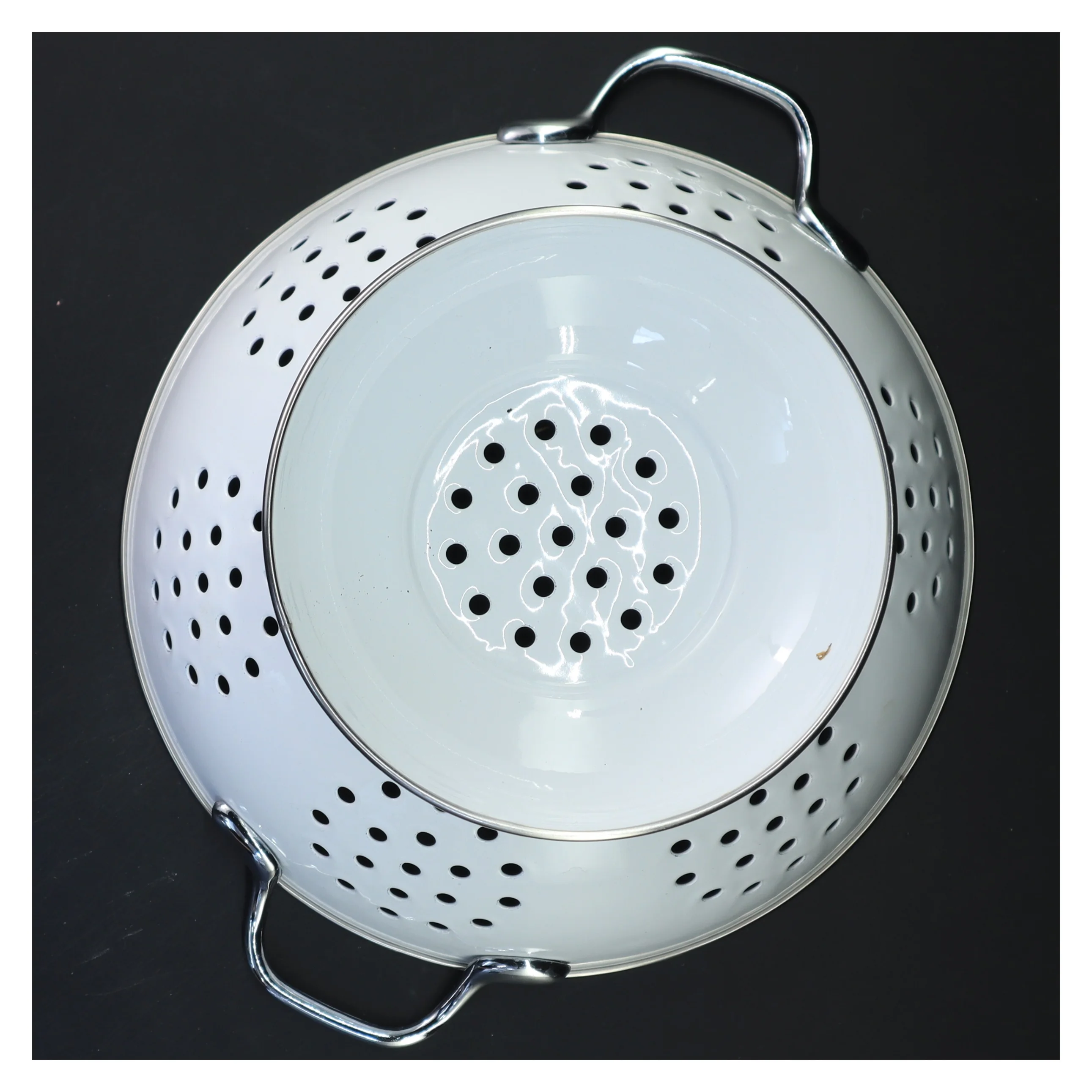 Hvid metalsigte (str. Ø 22x12,5 cm)