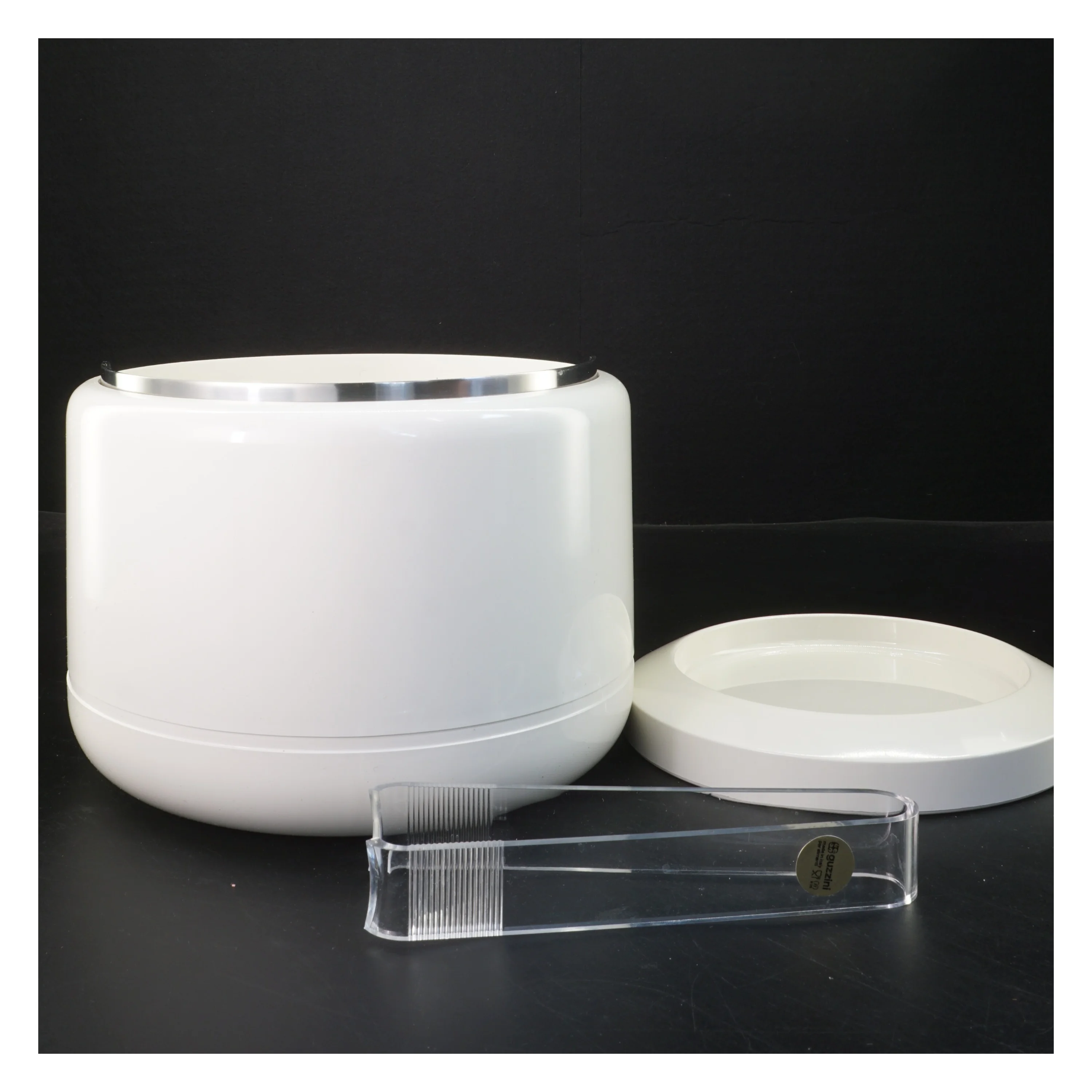 Stelton hvid isspand med låg og tang (str. Ø 20x14 cm)