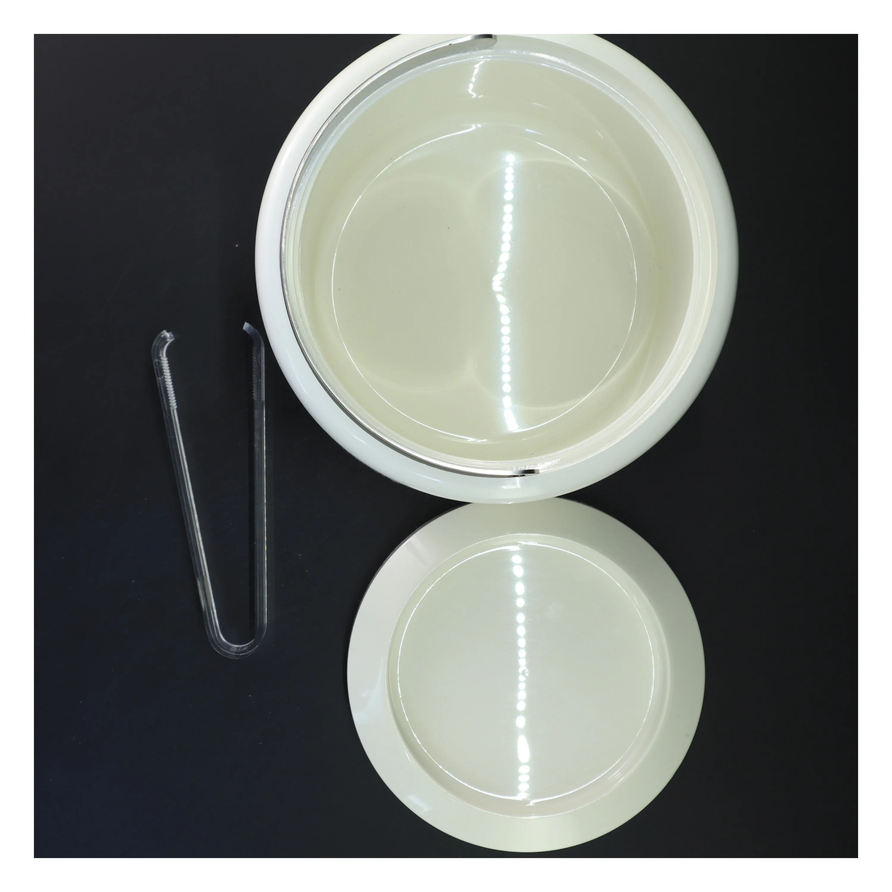 Stelton hvid isspand med låg og tang (str. Ø 20x14 cm)