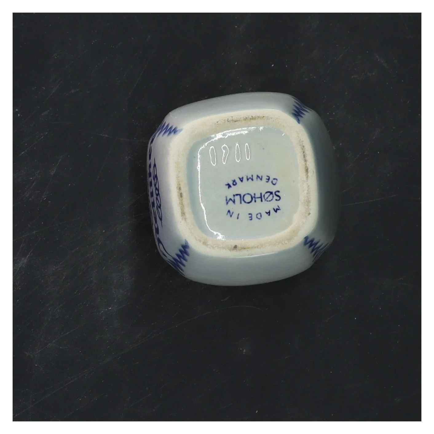 Vintage keramisk krukke med låg fra Søholm (str. 9x6 cm)