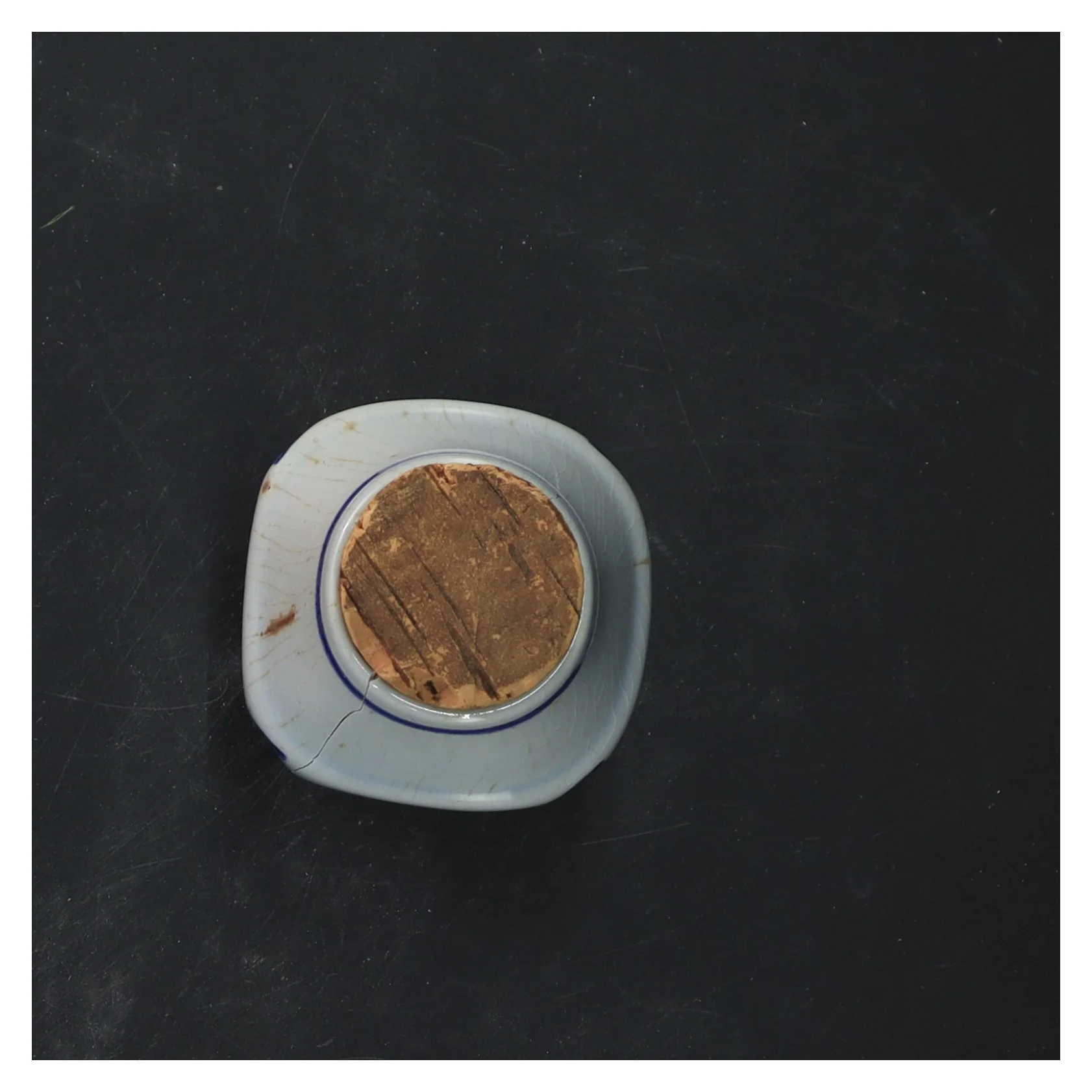 Vintage keramisk krukke med låg fra Søholm (str. 9x6 cm)