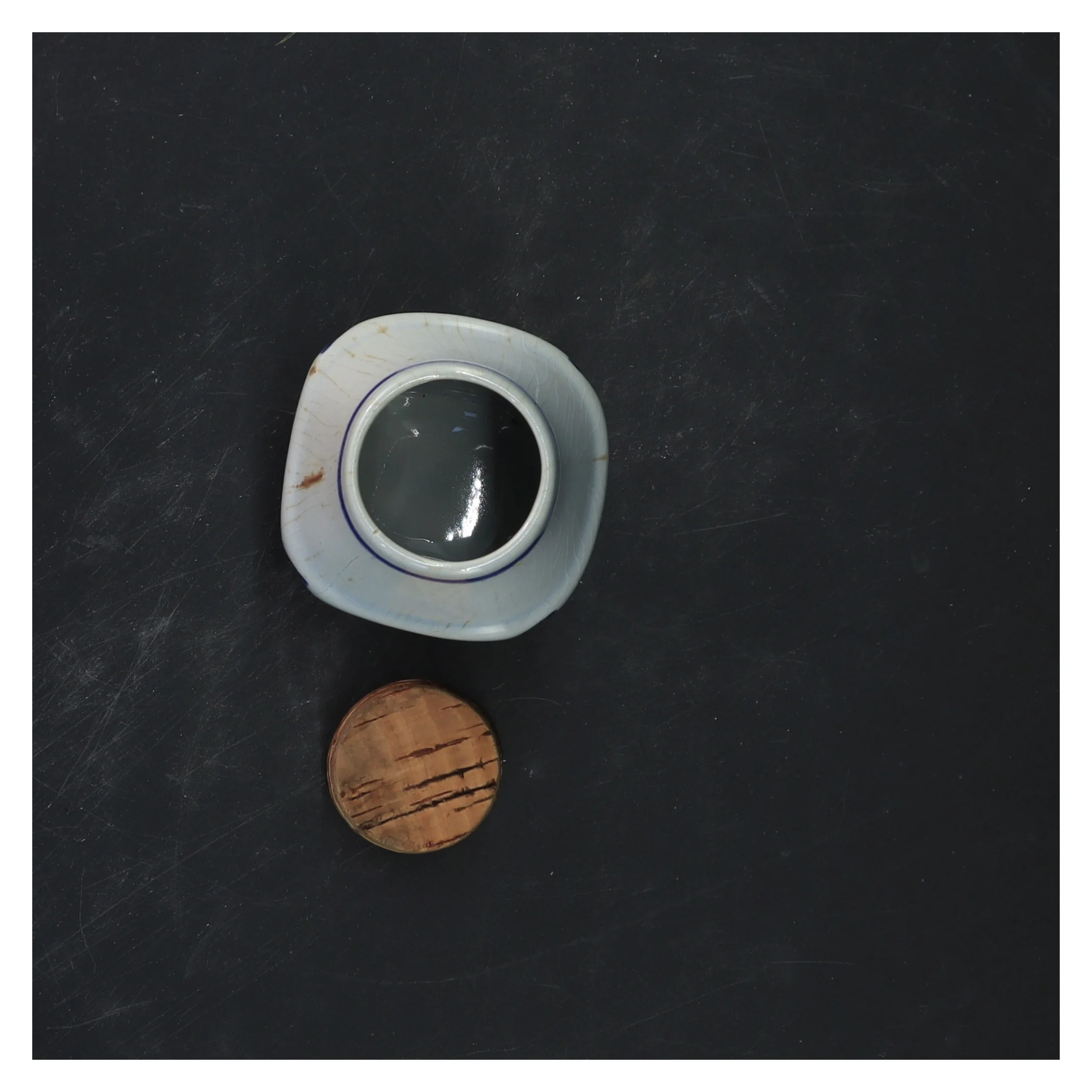 Vintage keramisk krukke med låg fra Søholm (str. 9x6 cm)