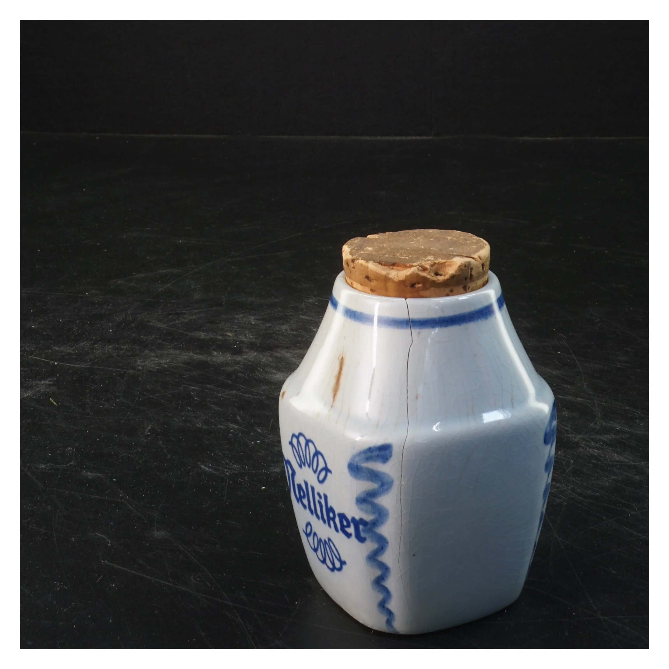 Vintage keramisk krukke med låg fra Søholm (str. 9x6 cm)