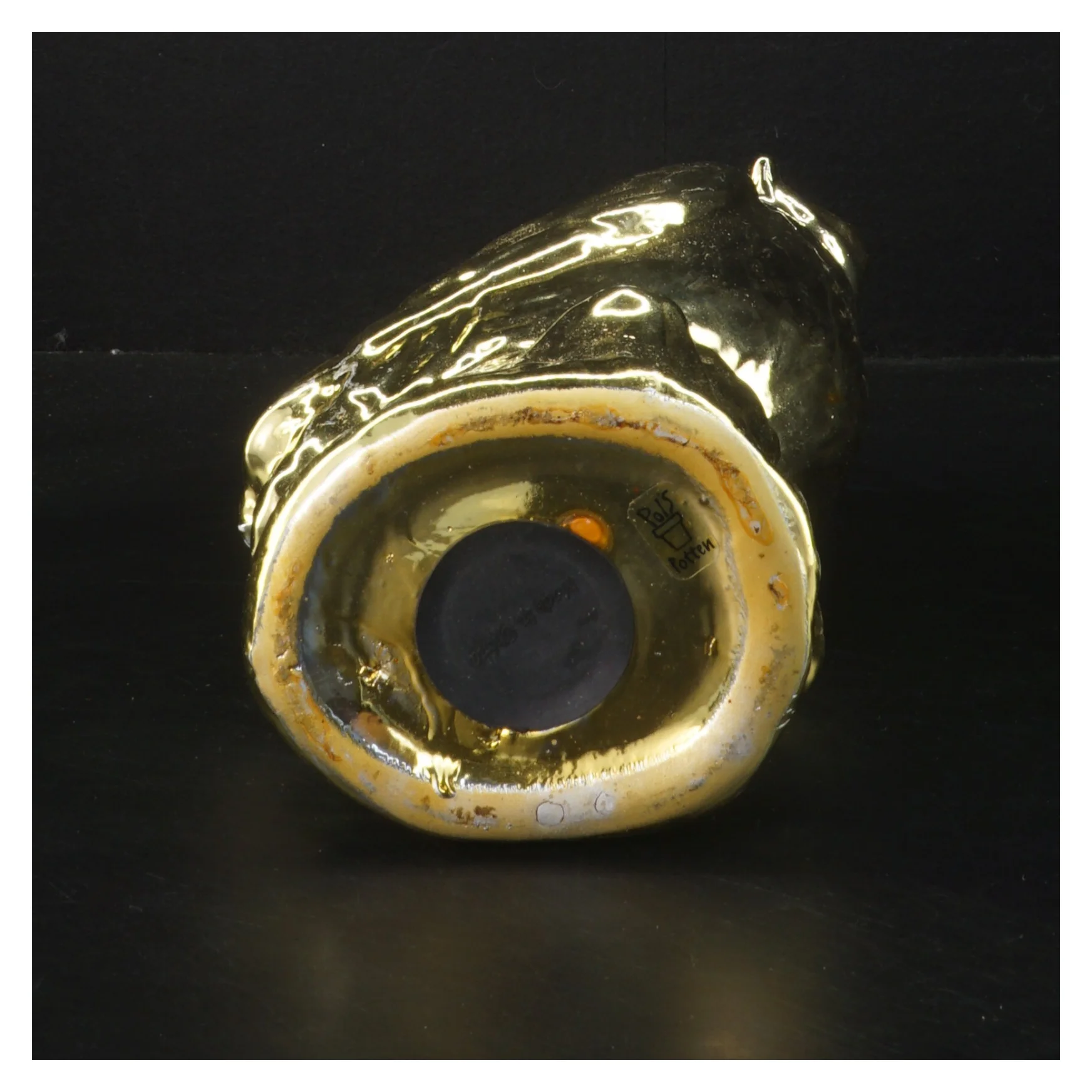 Guld ugle sparebøsse (str. 27 cm)