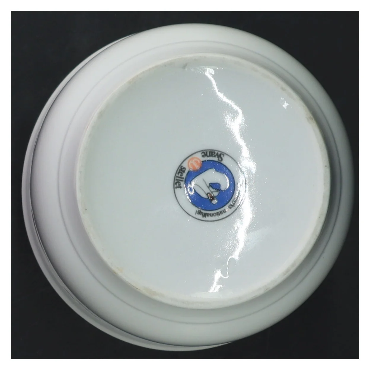 Blå og hvid porcelænskrukke med fugle fra Svane Stellet (str. 10 cm)