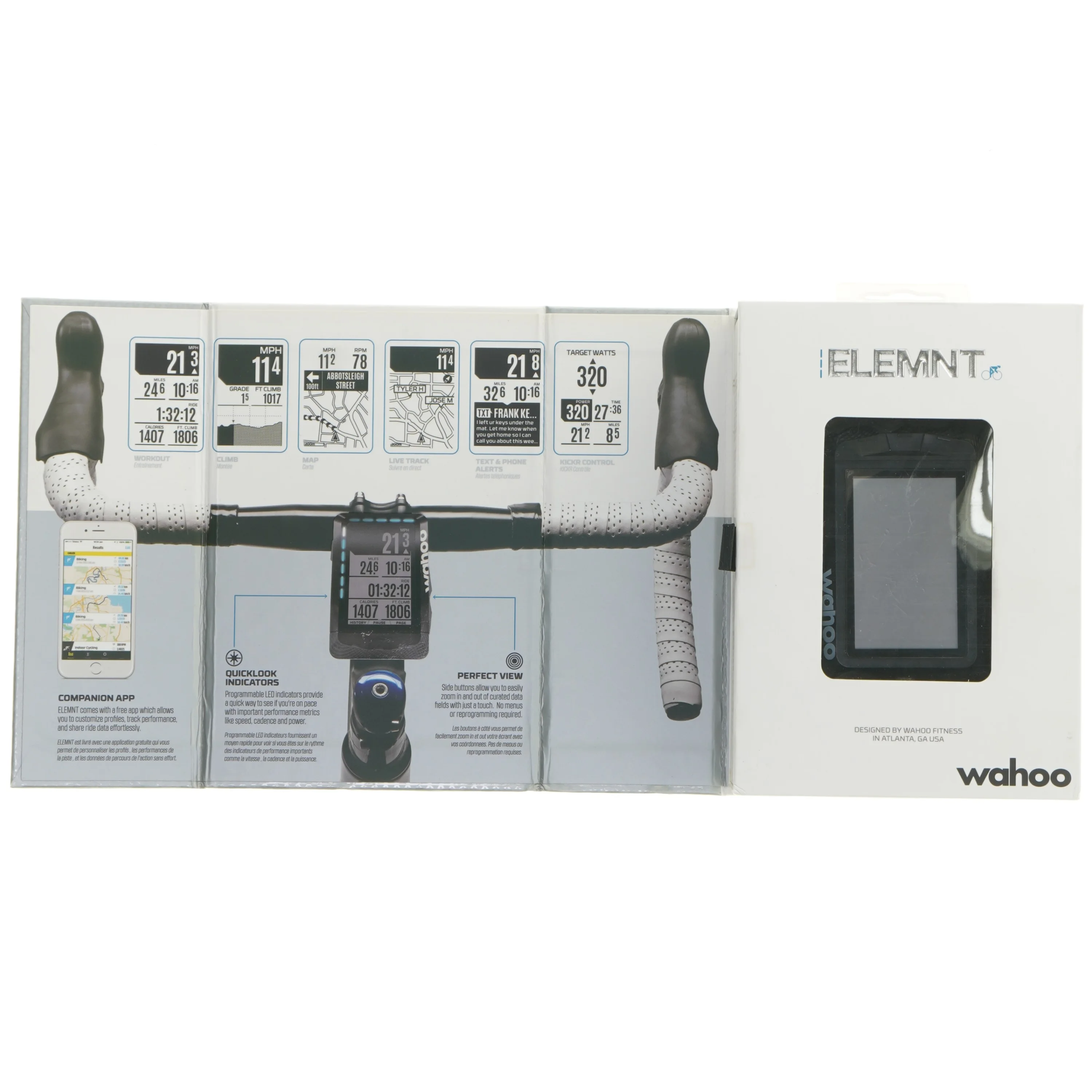 Wahoo ELEMNT GPS cykelcomputer fra Element (str. 9x6 cm)