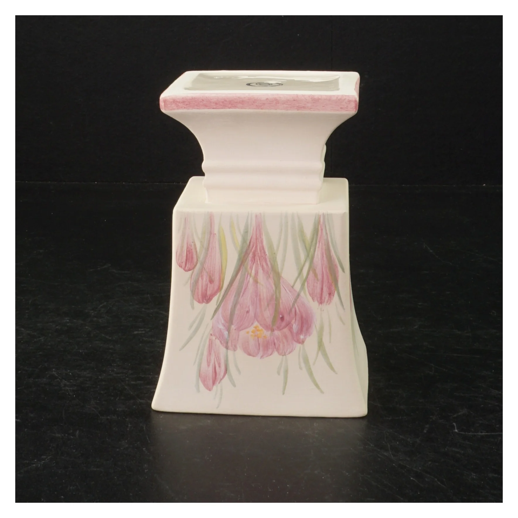 Keramikvase med tulipanmotiv (str. 12,5 cm)