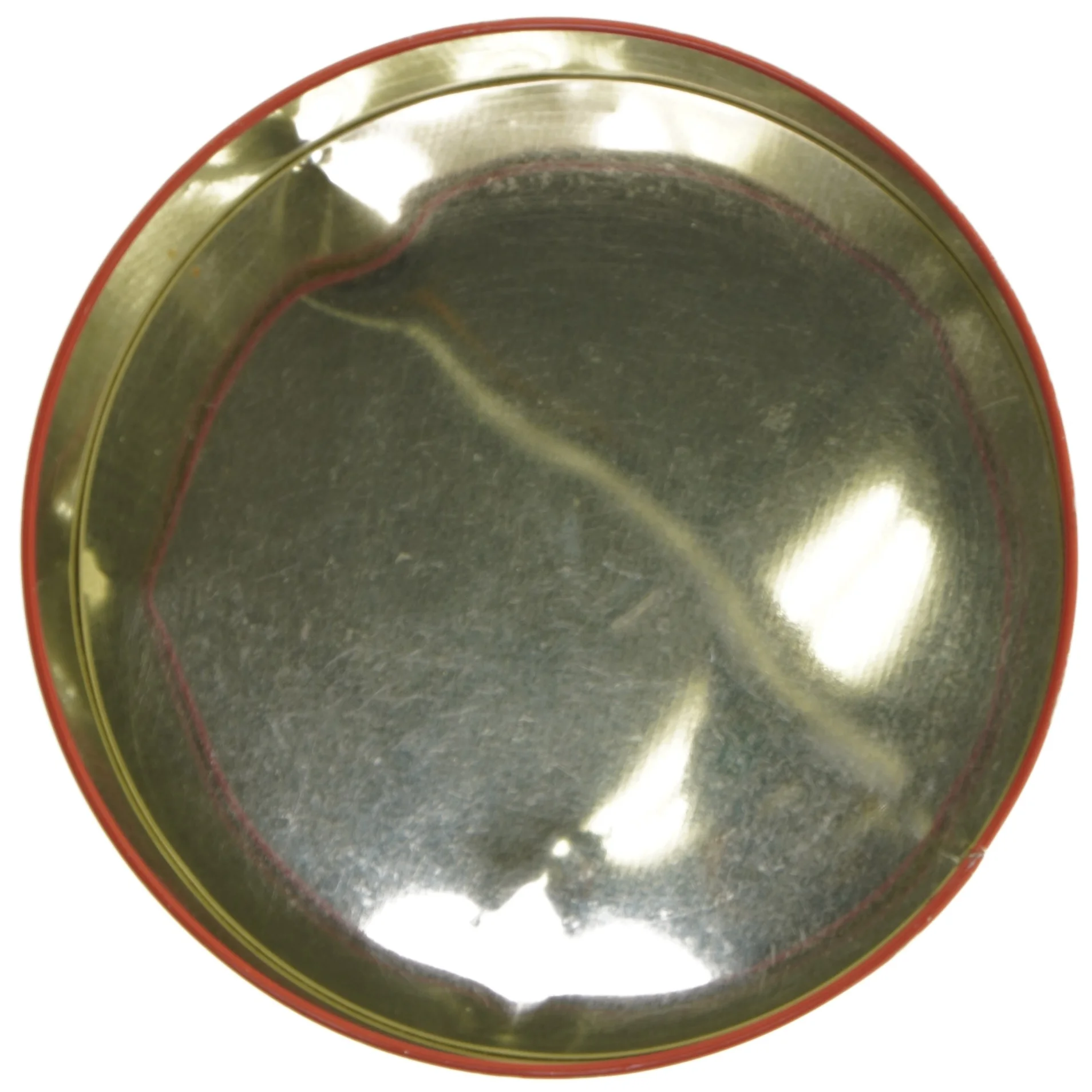 Rund metaldåse med poinsettia dekoration (str. Ø 22 cm)