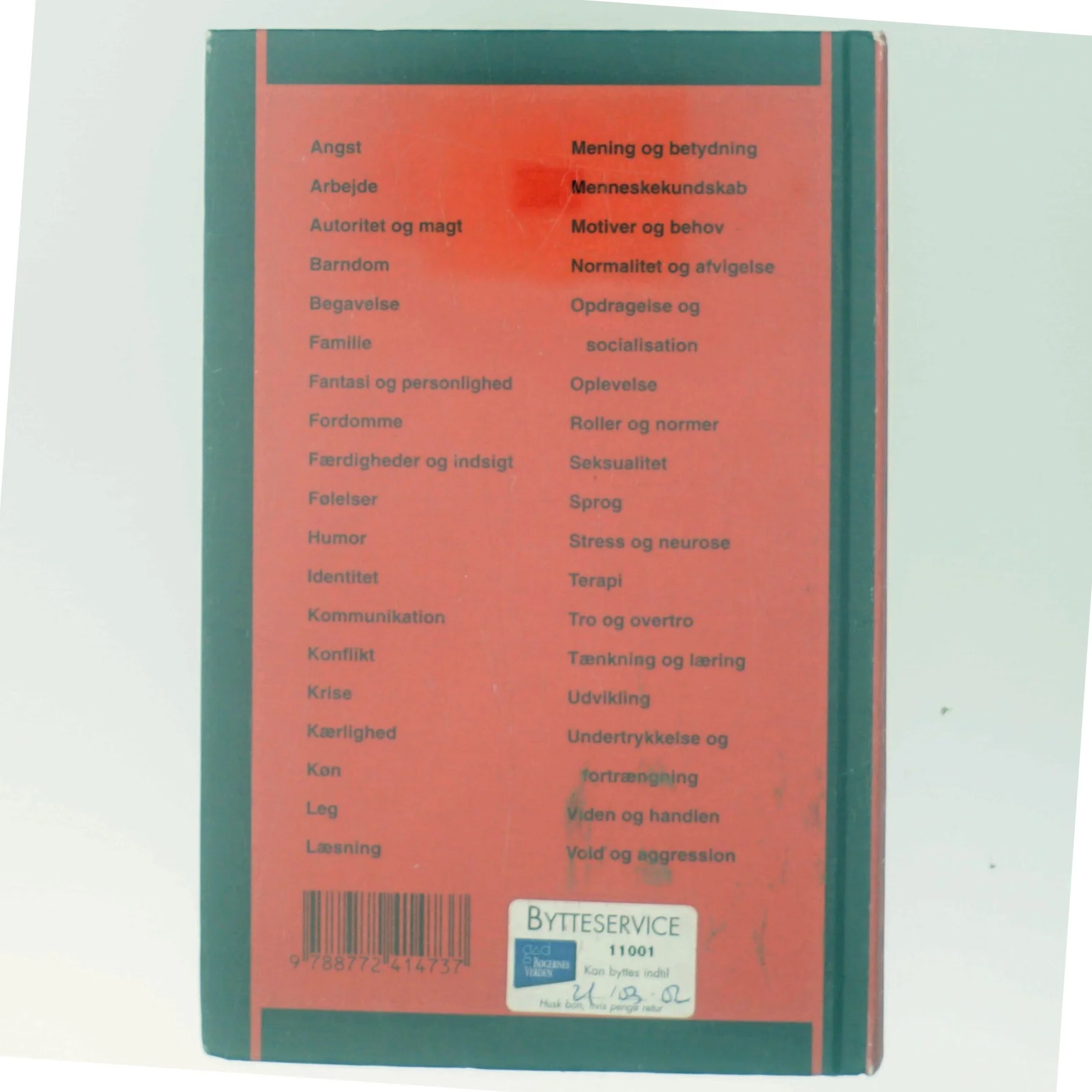 Psykologisk opslagsbog : alfabetisk ordnet af Karsten Schnack (Bog)