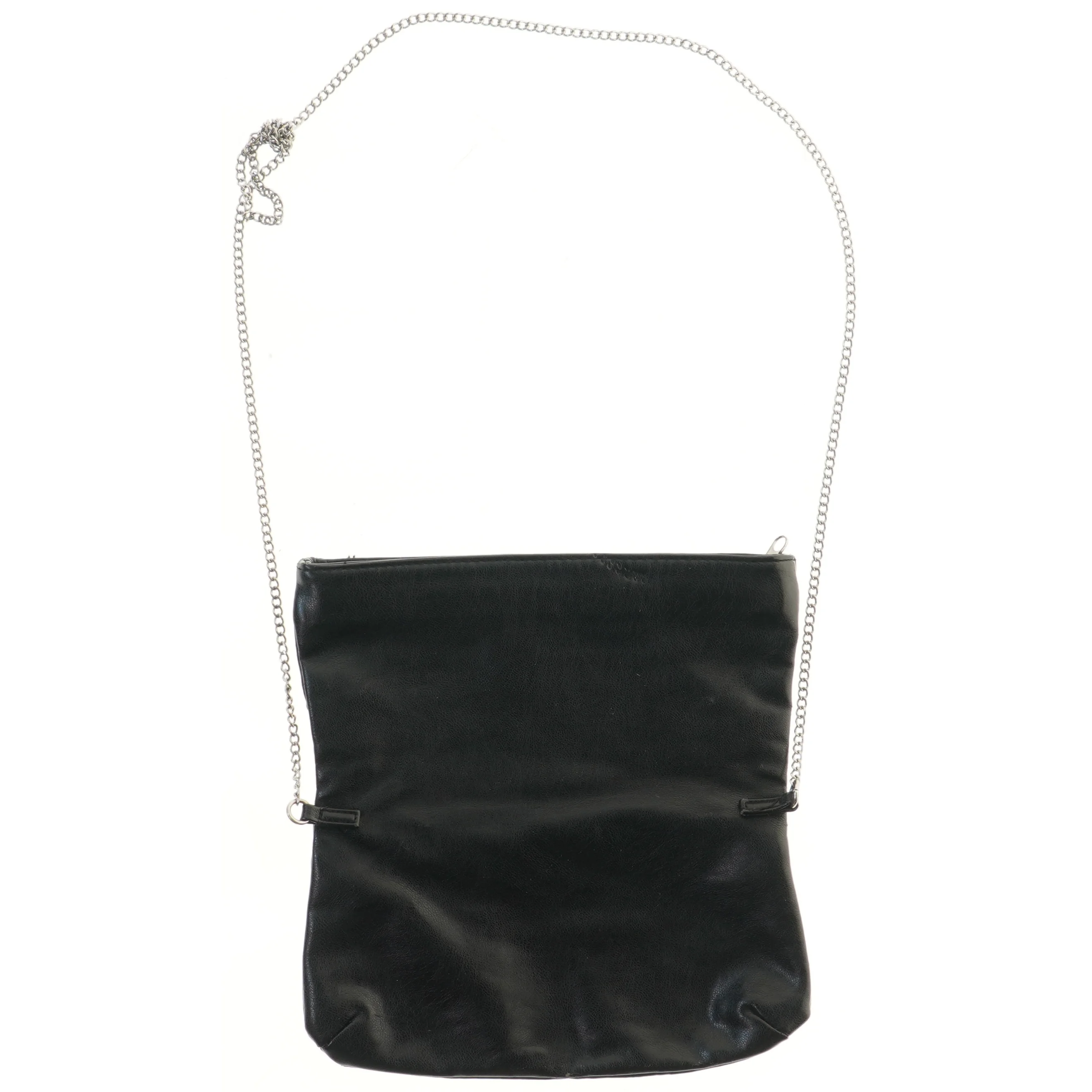 Sort skuldertaske med nitter (str. 26x27 cm)