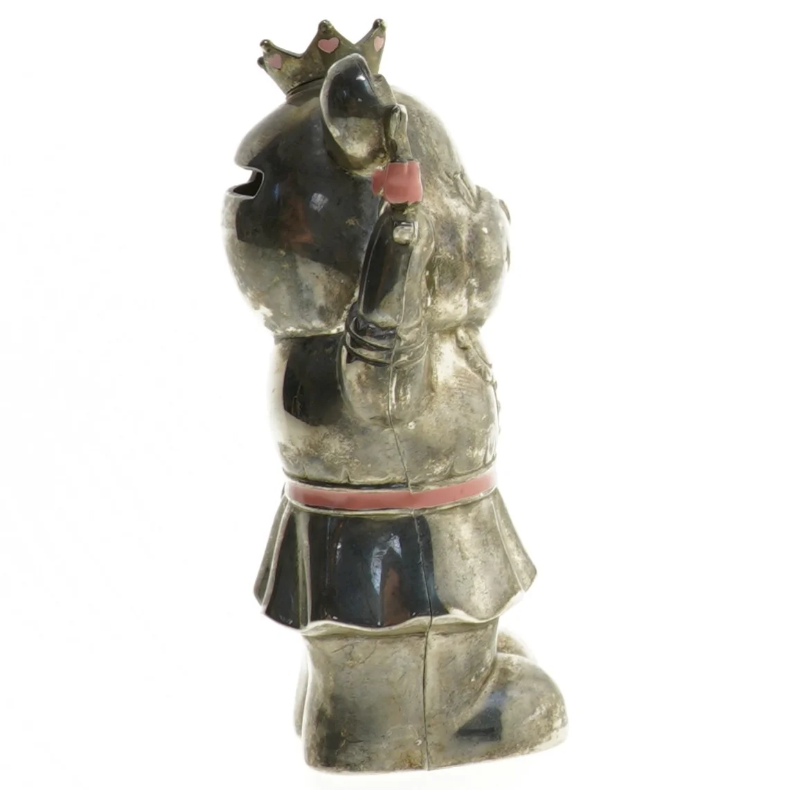 Vintage sparegris, bjørn med krone (str. 14,5 cm)