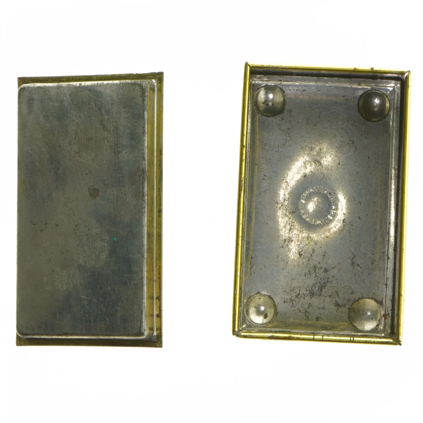 Vintage smykkeskrin i metal (str. 12x7x6 cm)