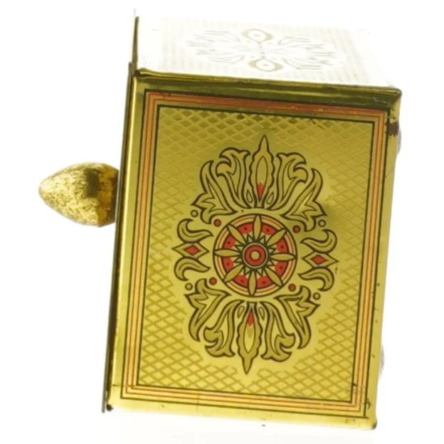 Vintage smykkeskrin i metal (str. 12x7x6 cm)