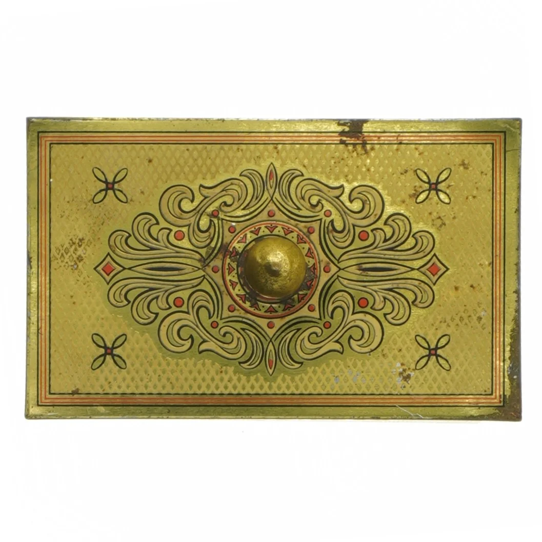 Vintage smykkeskrin i metal (str. 12x7x6 cm)