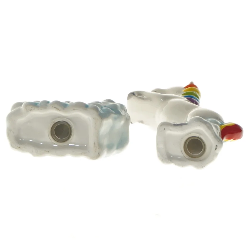 Salt- og pebersæt med enhjørning og regnbue (str. 8 og 12 cm)