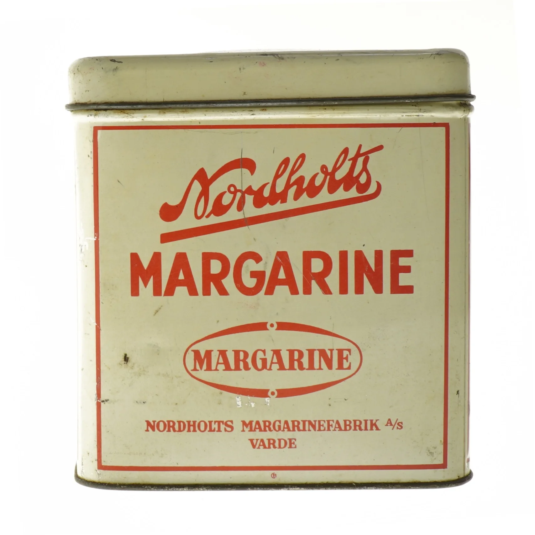 Vintage margarine d&aring;se fra Nordholts (str. 19x17,5x17,5 cm)