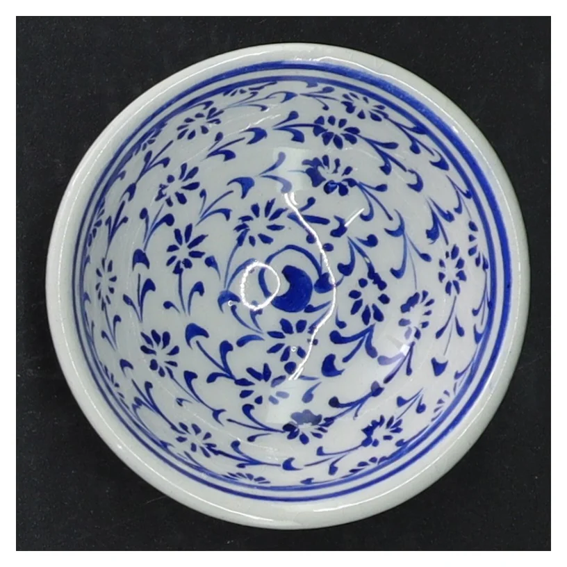 Blå og hvid porcelænsskål (str. 8 cm)