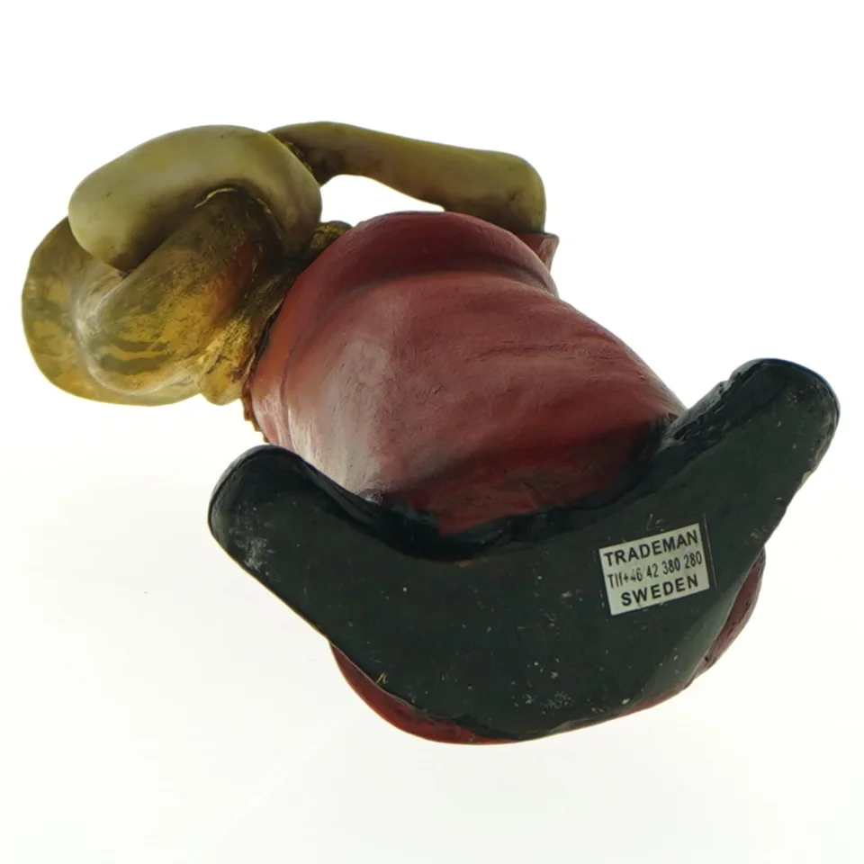 Lerfigur af klovn med trompet (str. 17 cm)