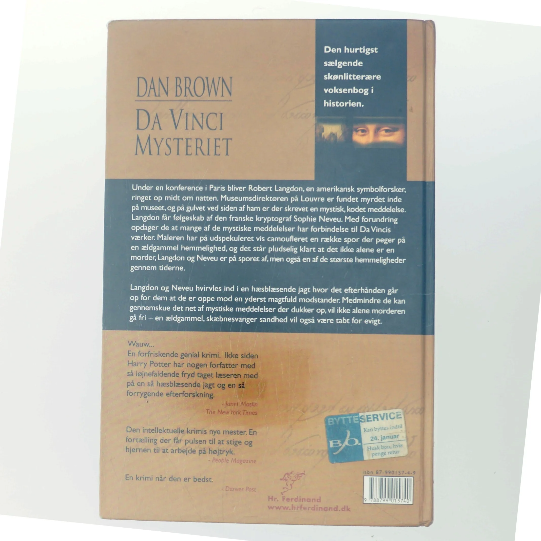 Da Vinci Mysteriet af Dan Brown (Bog)