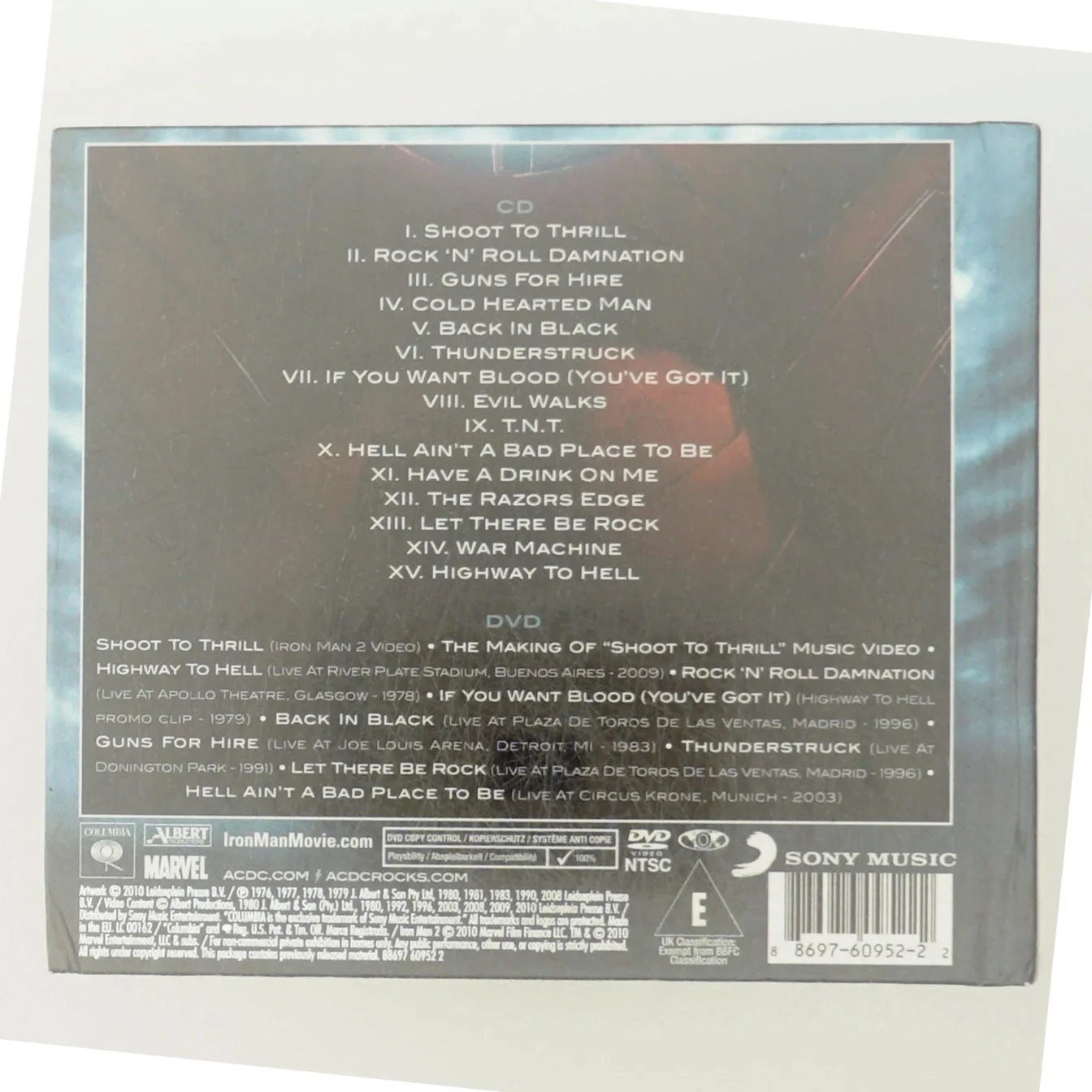 AC/DC Iron Man 2 CD/DVD fra Sony Music