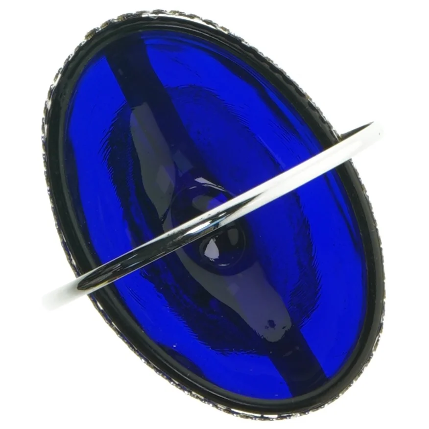 Blå glas skål (str. 13 x 10 cm)