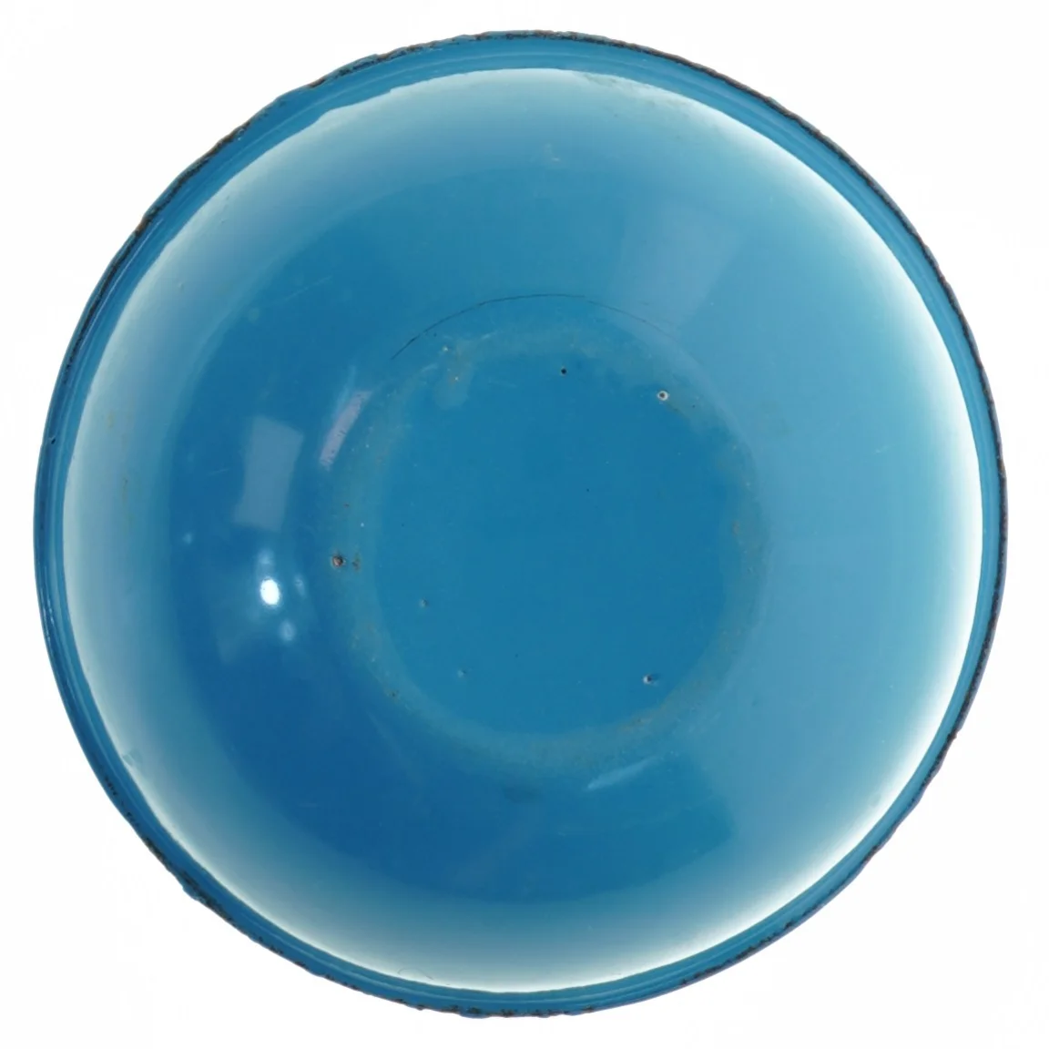 Blå emaljeret skål (str. Ø 15 cm)