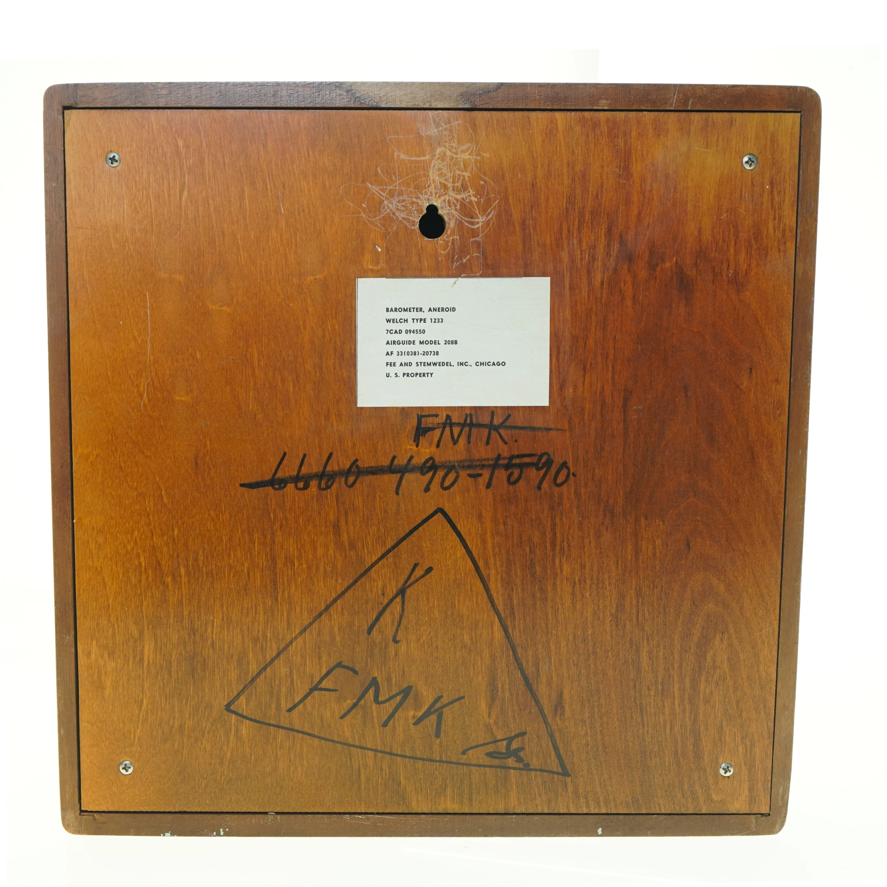 Vintage Airguide Barometer fra Fee And Stemwedel Inc. Chicago (str. 35 x 35 x 12 cm)