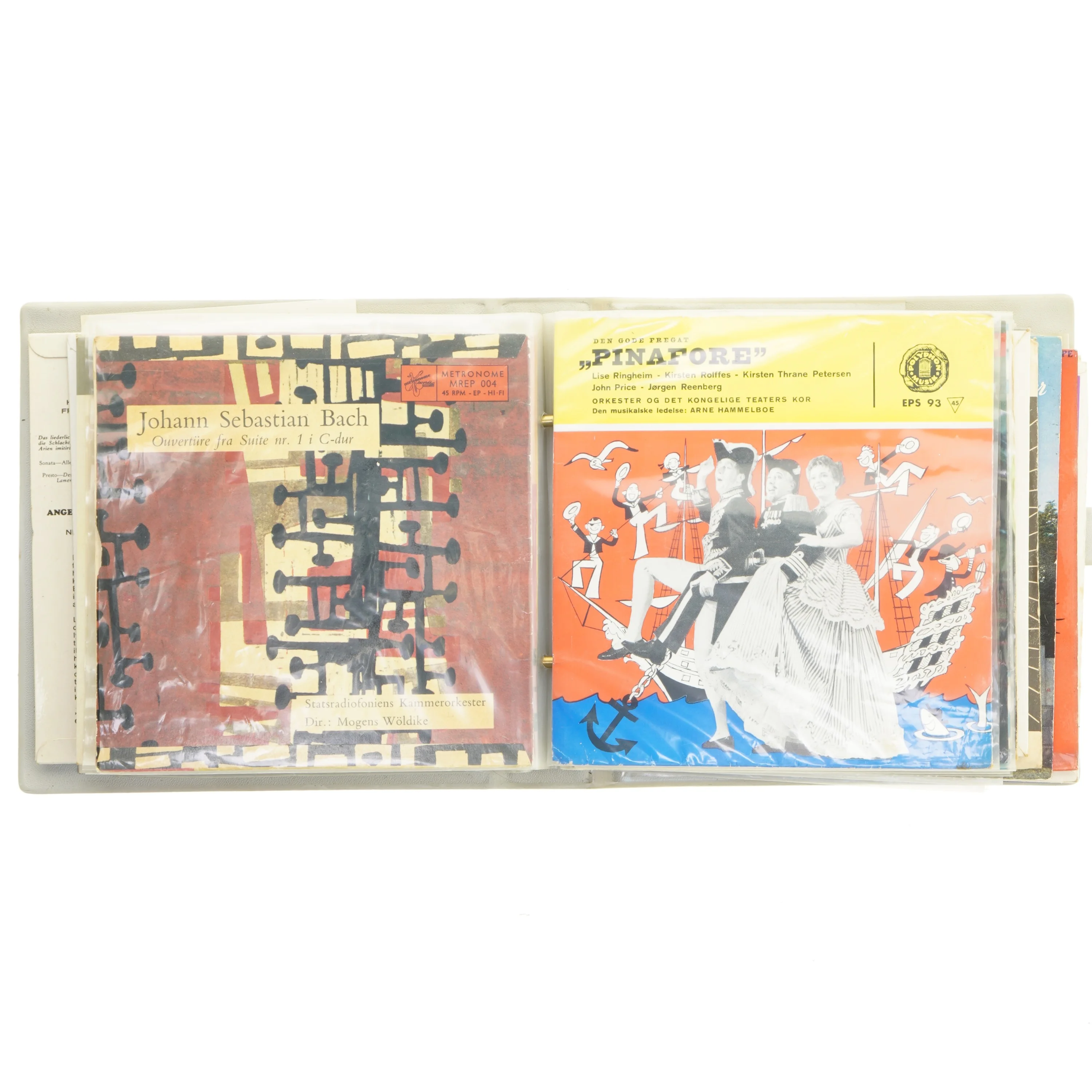 Vintage vinyl opbevaringsmappe til LP singler fra Neptusan (str. 20x20x6 cm)