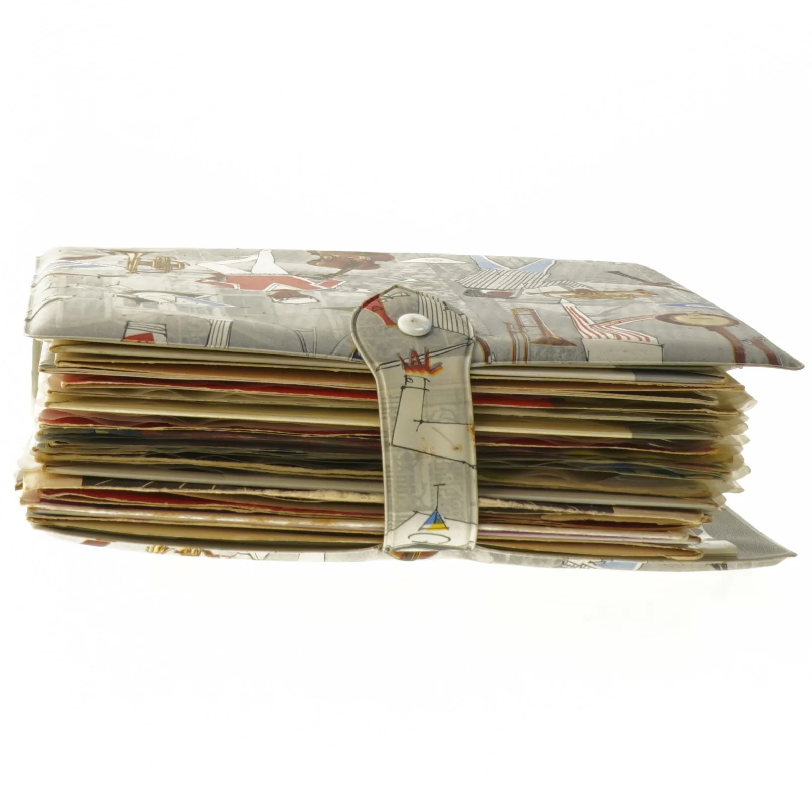 Vintage vinyl opbevaringsmappe til LP singler fra Neptusan (str. 20x20x6 cm)