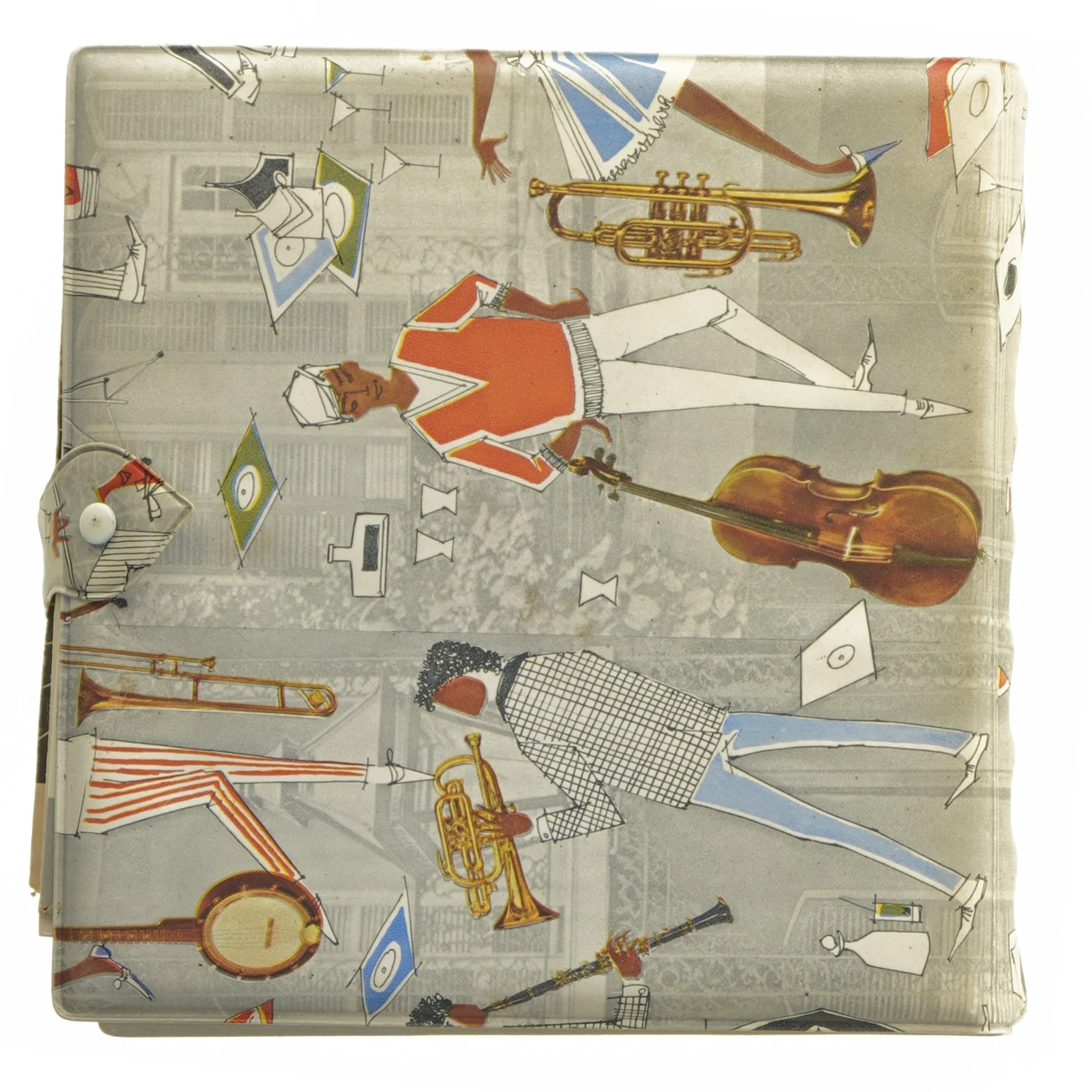 Vintage vinyl opbevaringsmappe til LP singler fra Neptusan (str. 20x20x6 cm)