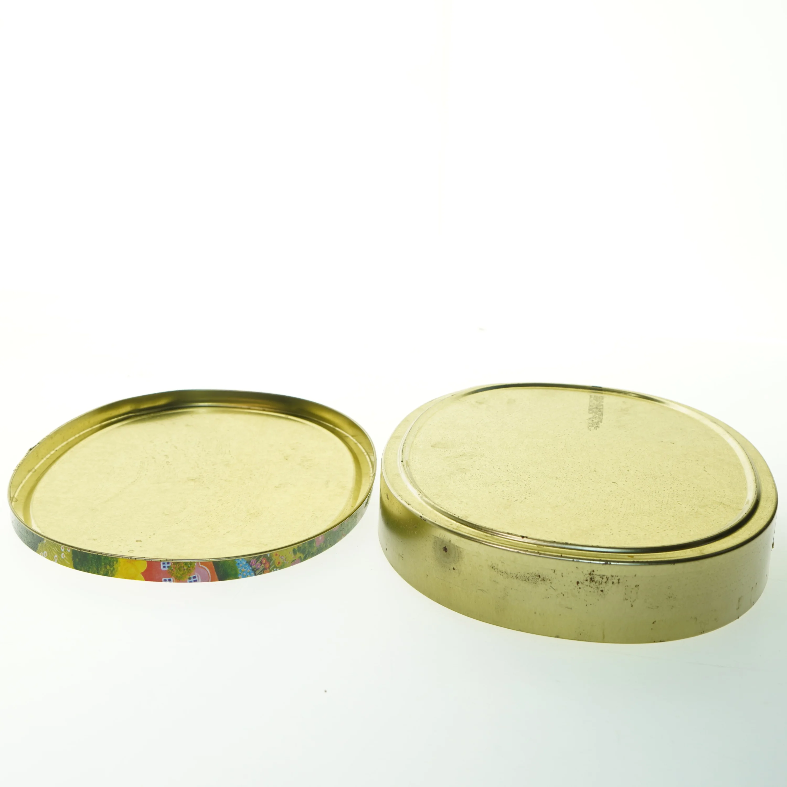 Vintage metal kagedåse (str. 32x22x4,5 cm)