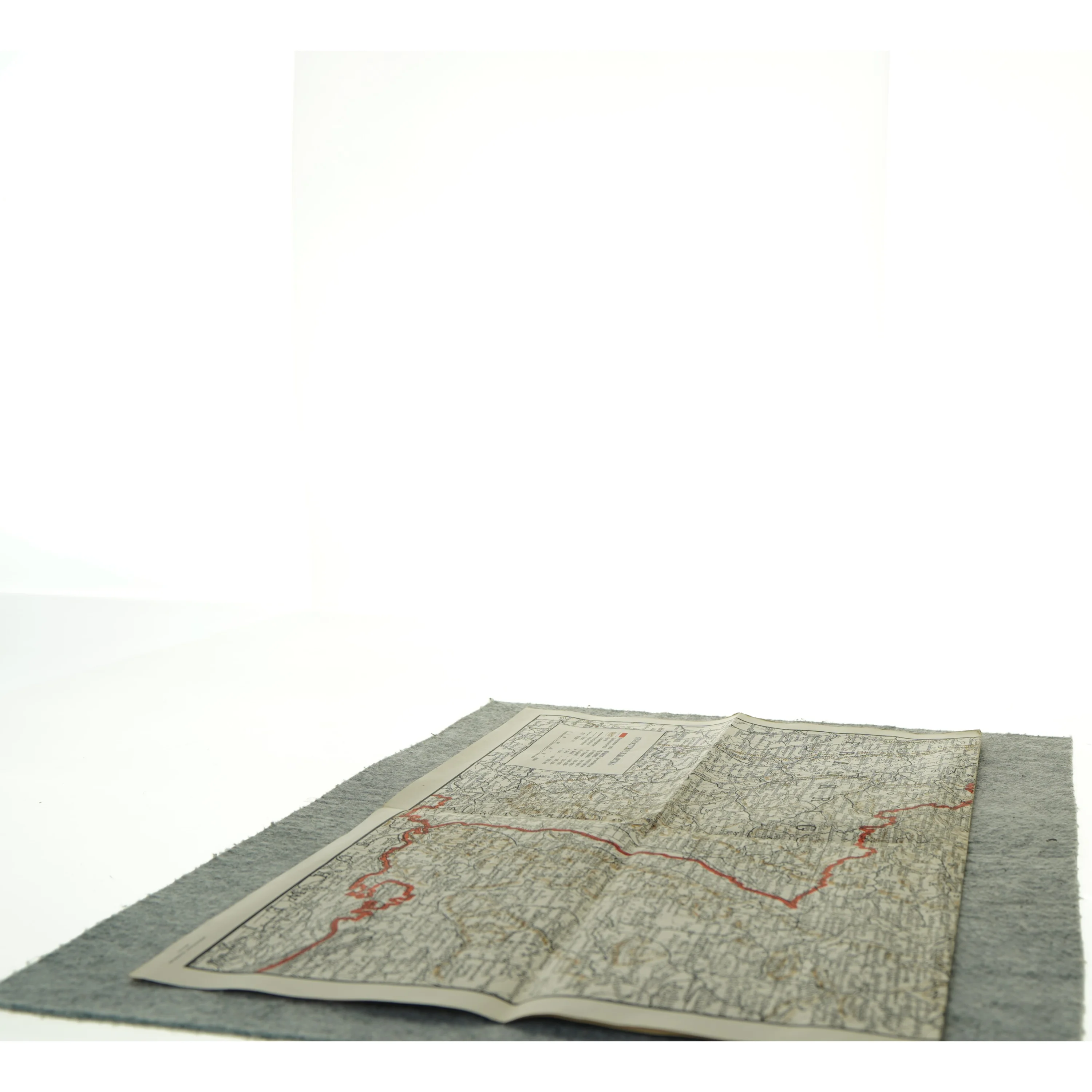 Vintage kort over Vestfronten / Tyskland (str. 46 x 32 cm)