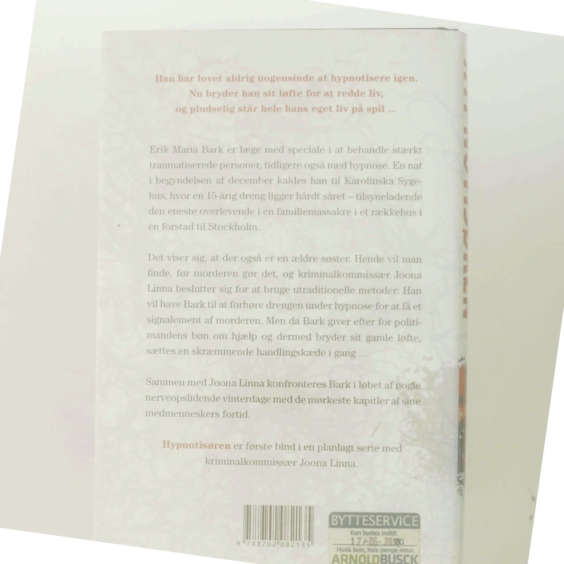 Hypnotisøren af Lars Kepler (Bog)