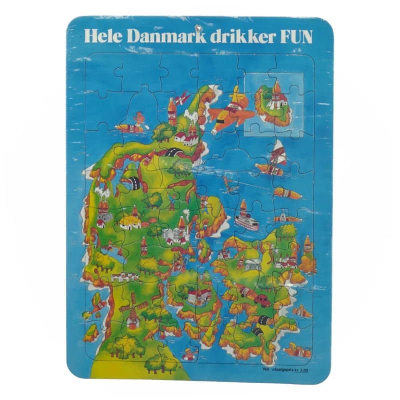 Puslespil over Danmark (str. 25 x 35 cm)