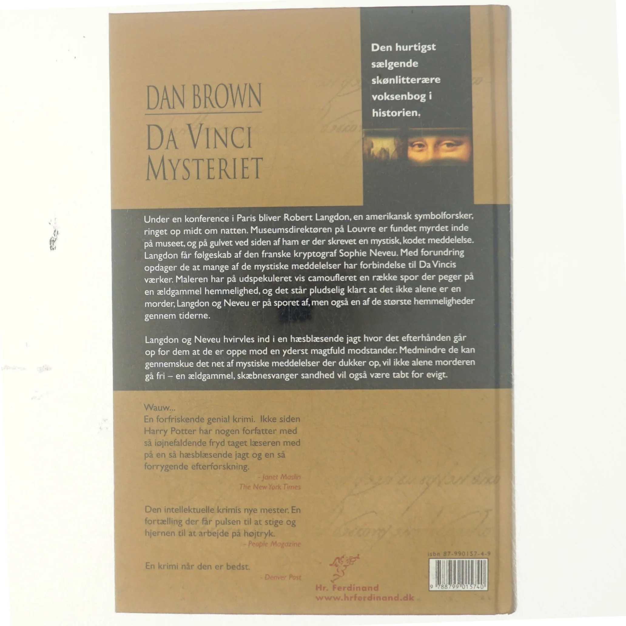 Da Vinci Mysteriet af Dan Brown (Bog)
