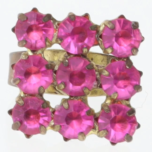 Ring med pink sten (str. 52 mm)