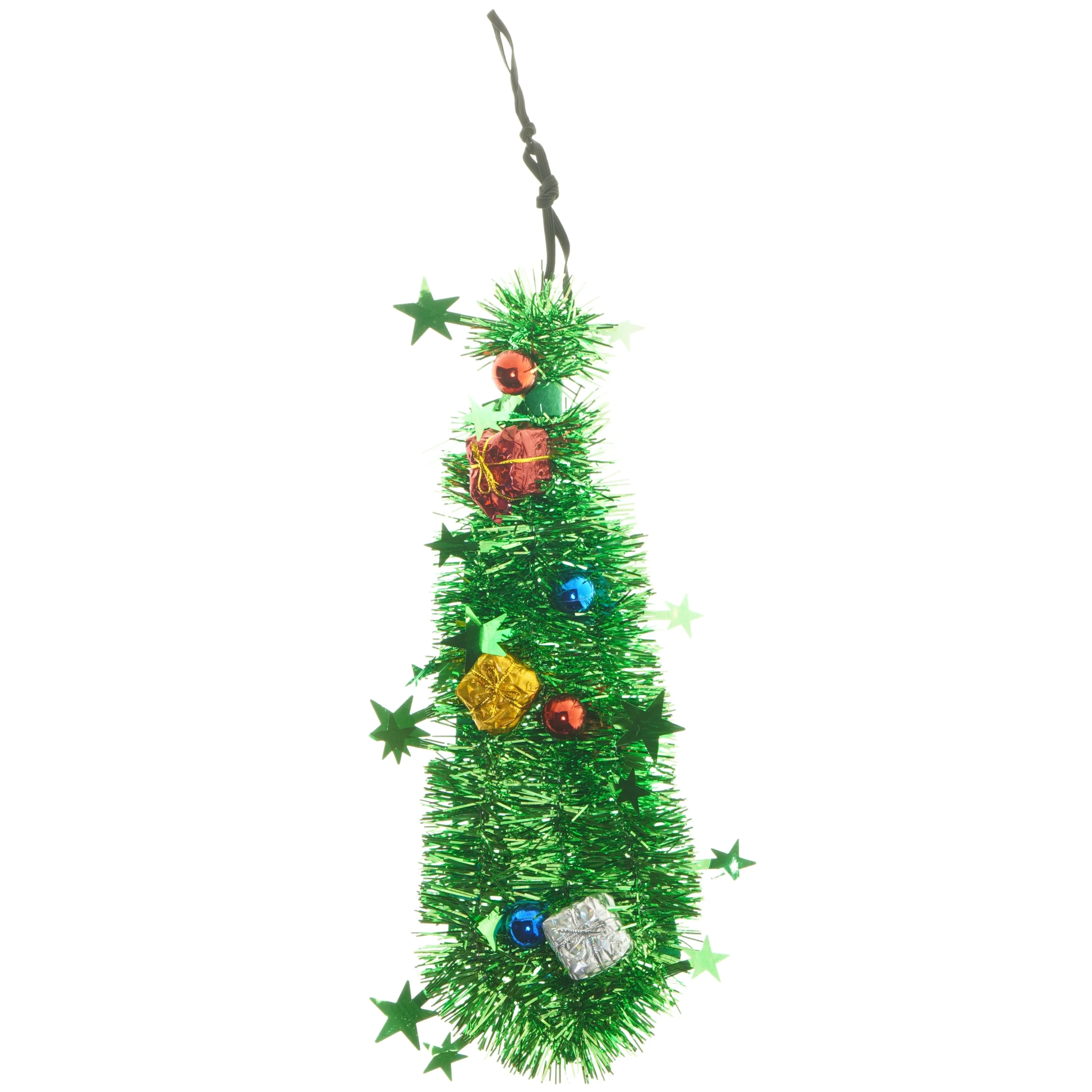 Grønt juleslips med stjerner (str. 33x10,5 cm)