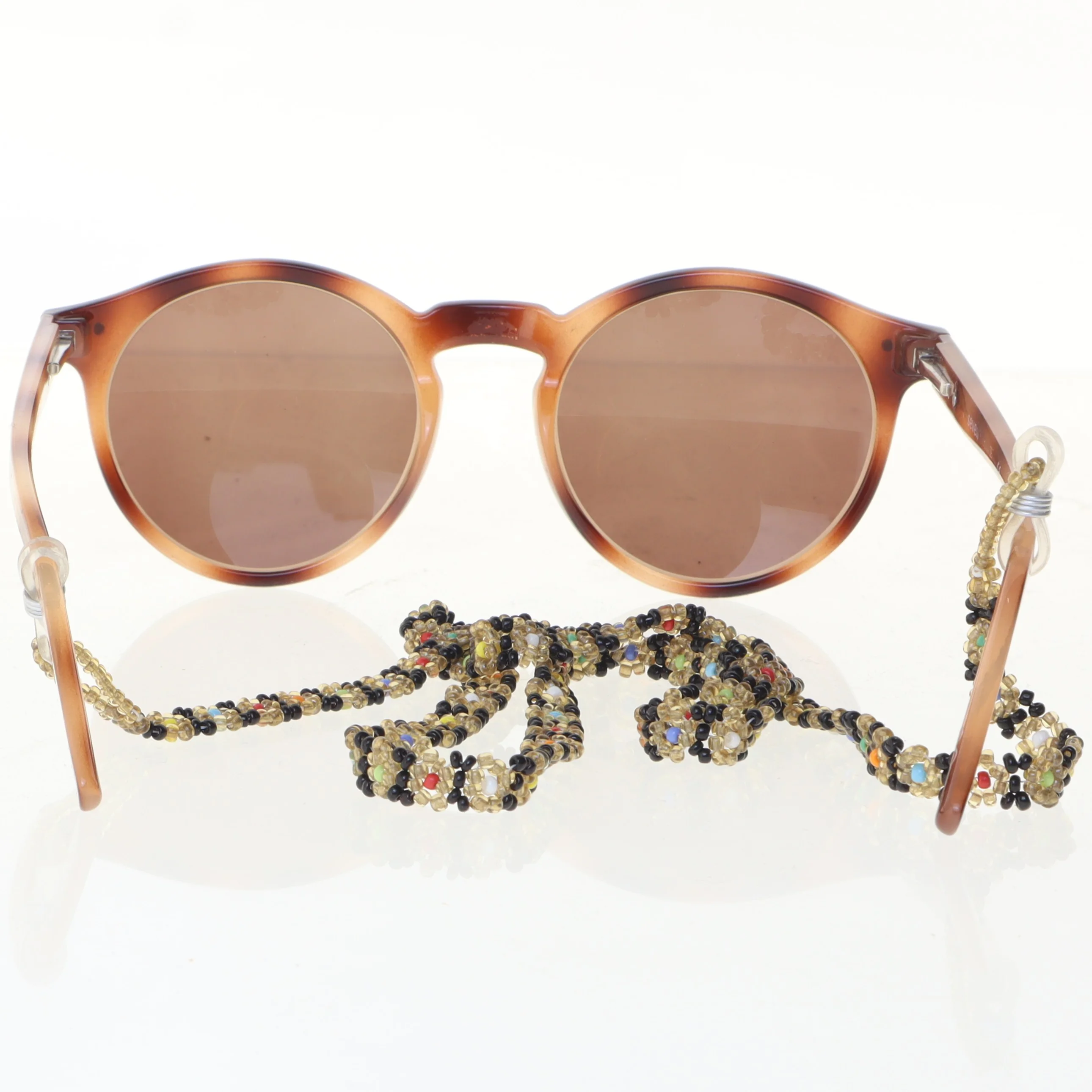 Runde solbriller med kæde (str. 14 cm)