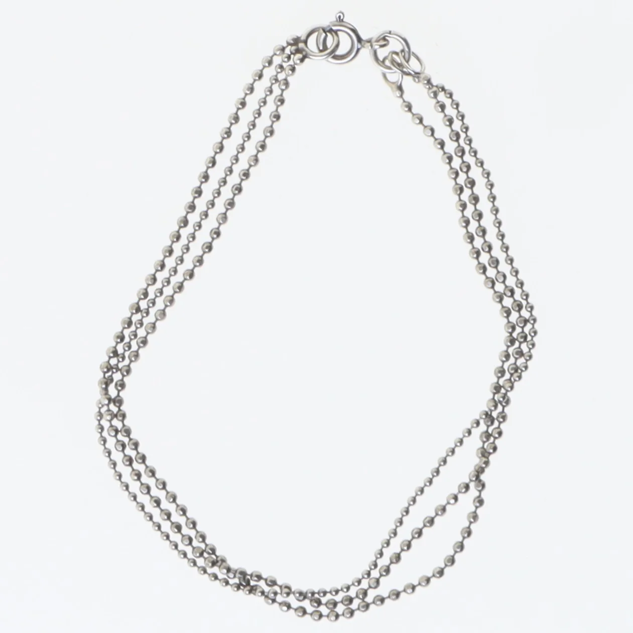 Sølvarmbånd med kuglekæder (str. 18,5 cm)