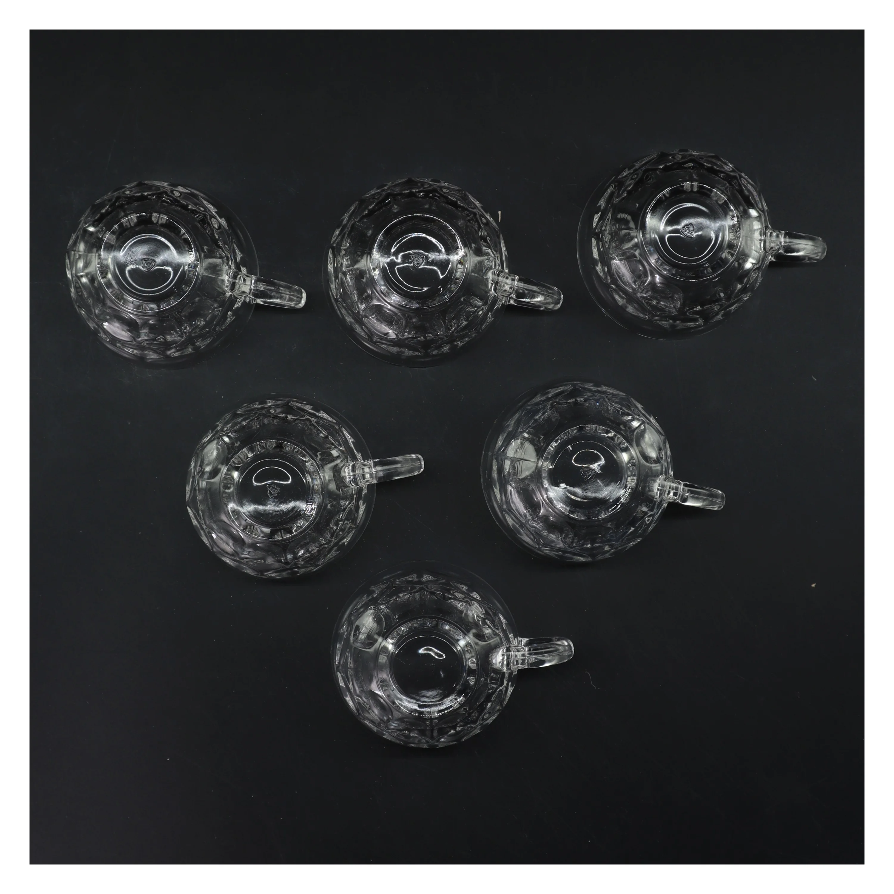 Glas kopper, sæt af 6 (str. 6 stk Ø 8 cm)