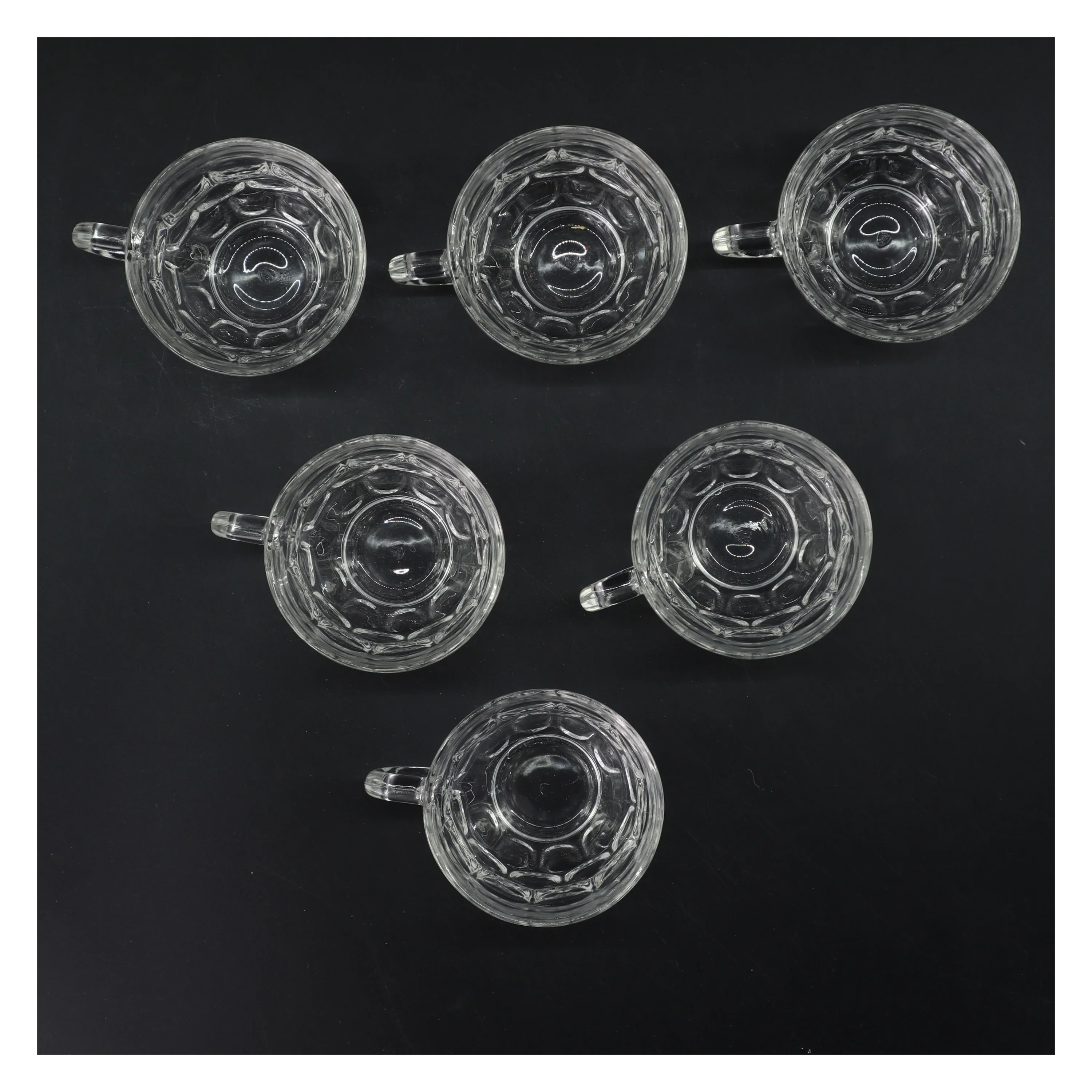 Glas kopper, sæt af 6 (str. 6 stk Ø 8 cm)