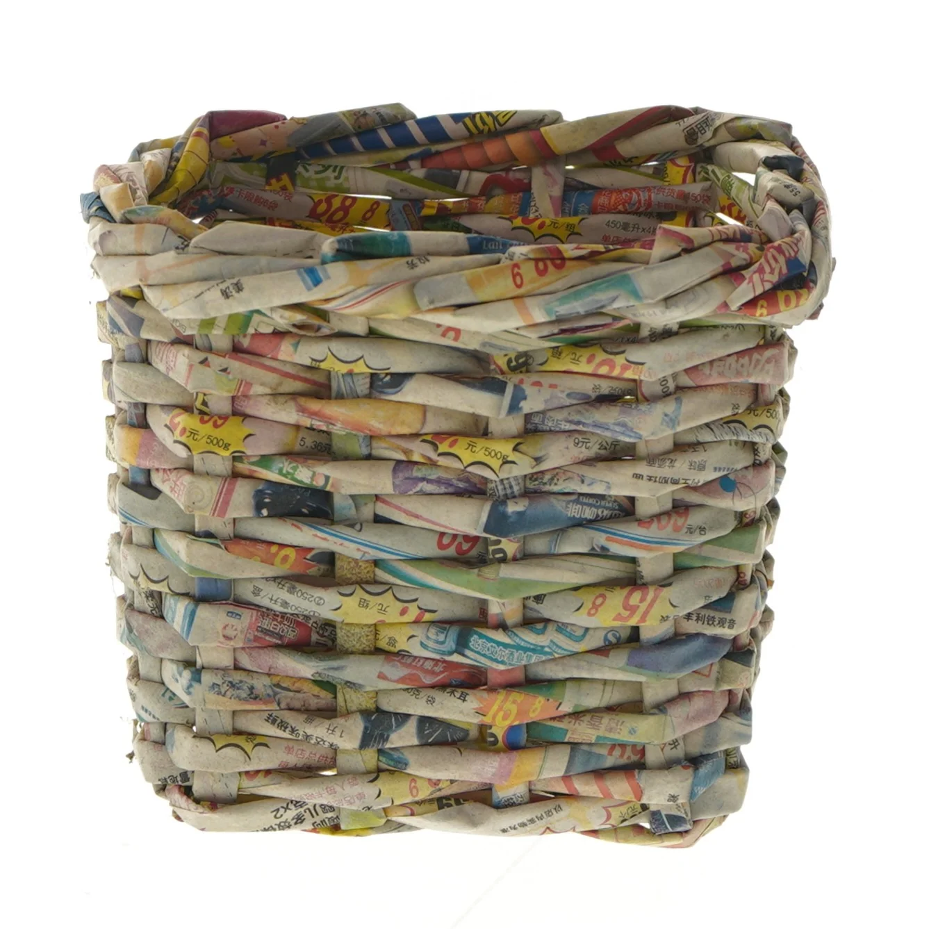 Kurv af sammenrullet papir (str. 13x16 cm)