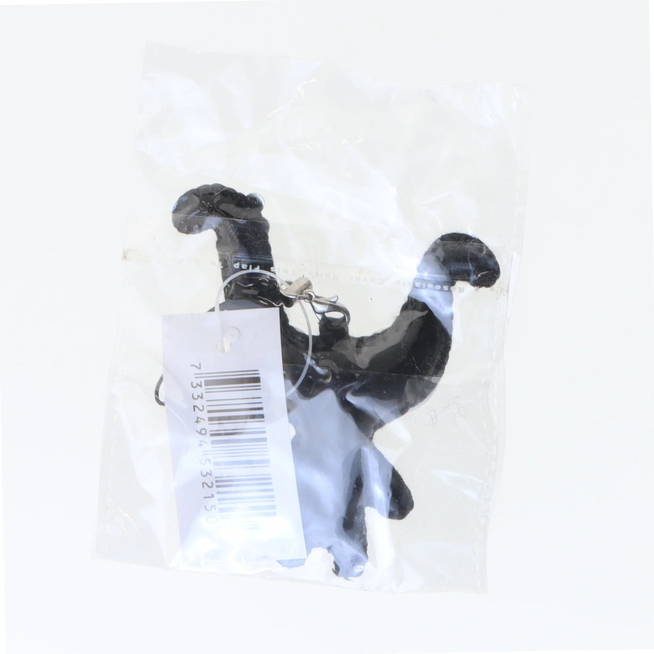 Sort nøglevedhæng med store øjne (str. 8 cm)