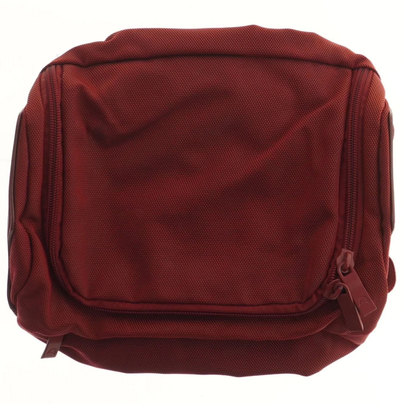 Rød nylon taske med lynlåse (str. 29,5x23 cm)