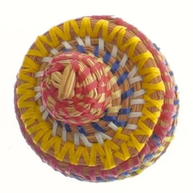 Lille flettet kurv med låg (str. 7x8 cm)