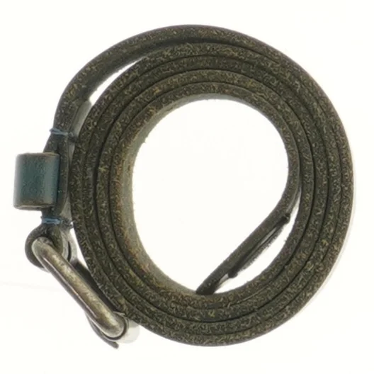 Sort læderbælte med metalspænde (str. 112 cm)